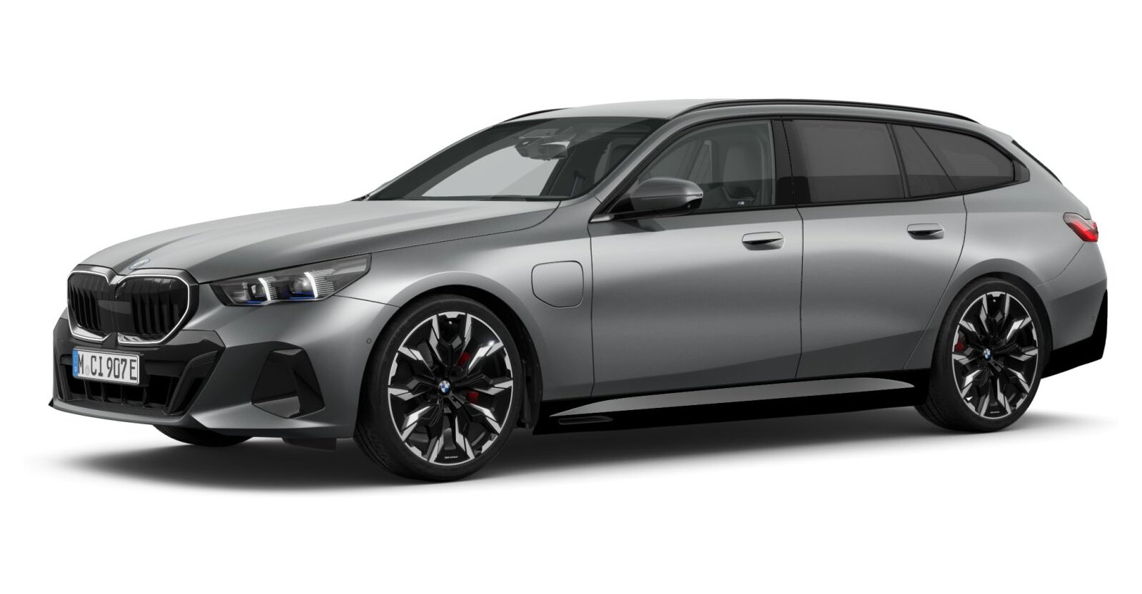 BMW 530e xDrive Touring in Grau von vorne BMW 530e xDrive Touring in Grau von vorne