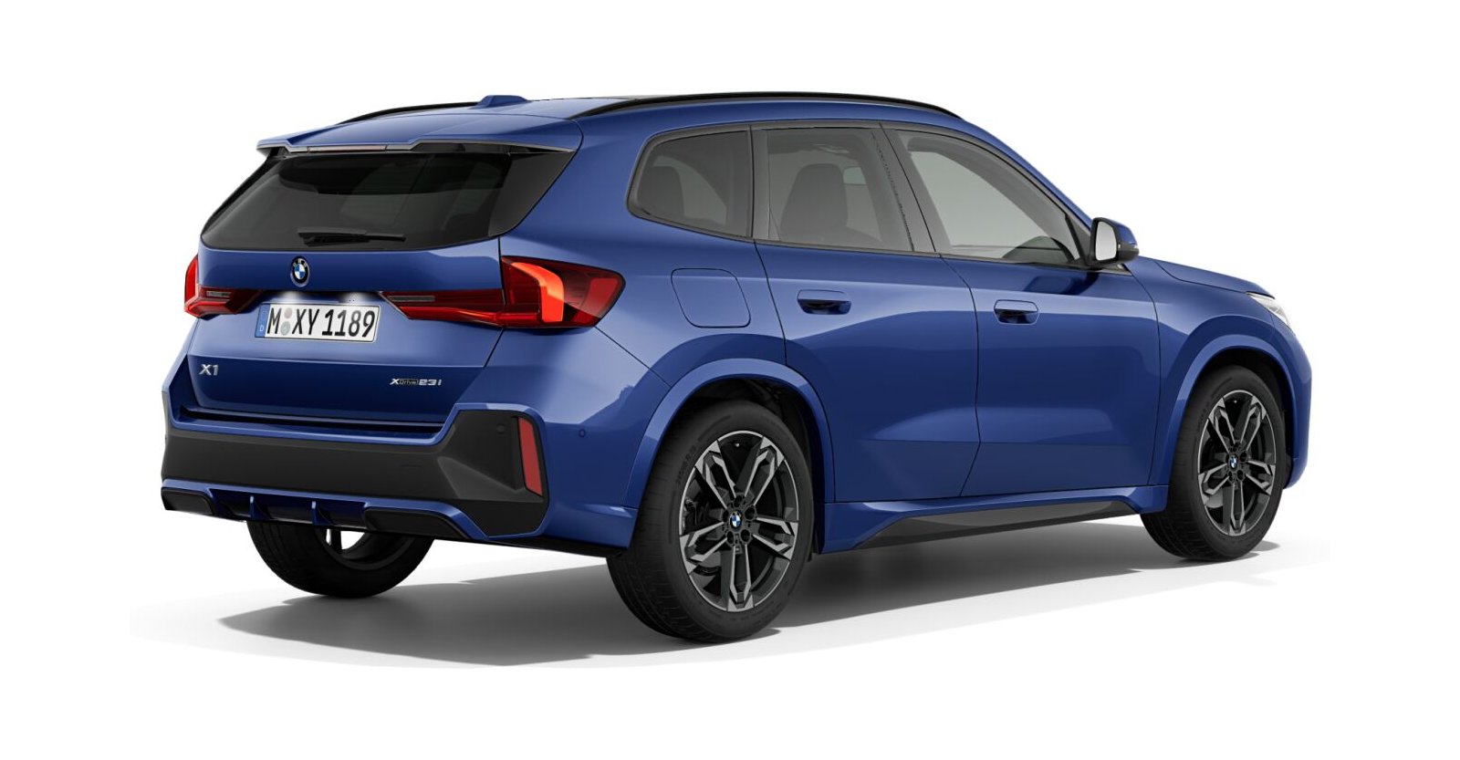 BMW BMW X in Blau von hinten BMW BMW X in Blau von hinten