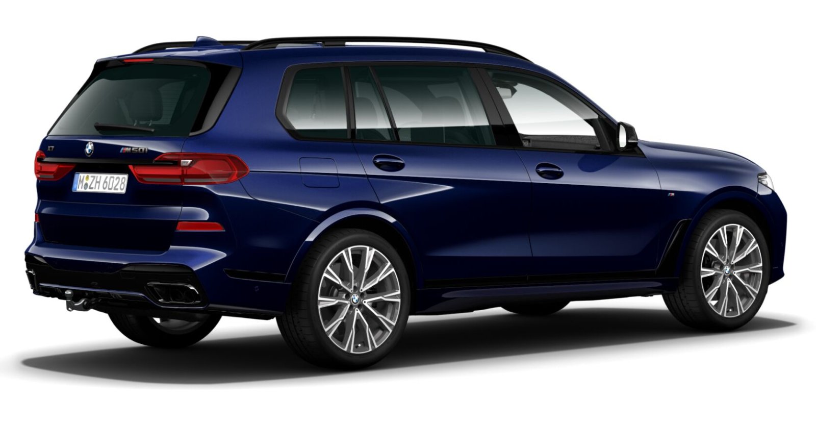 BMW BMW X in Blau von hinten BMW BMW X in Blau von hinten