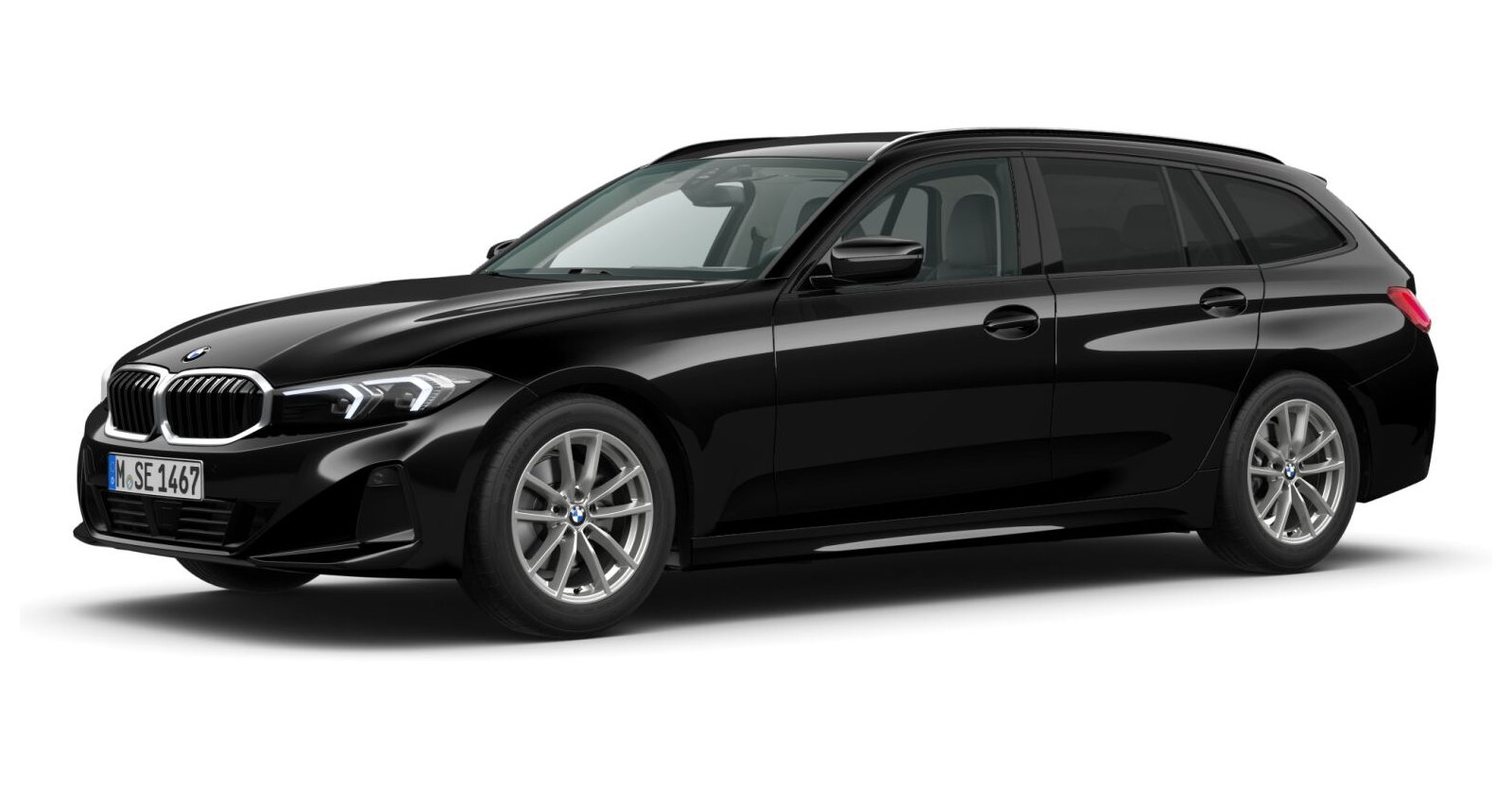 BMW BMW 3er in Schwarz von vorne BMW BMW 3er in Schwarz von vorne