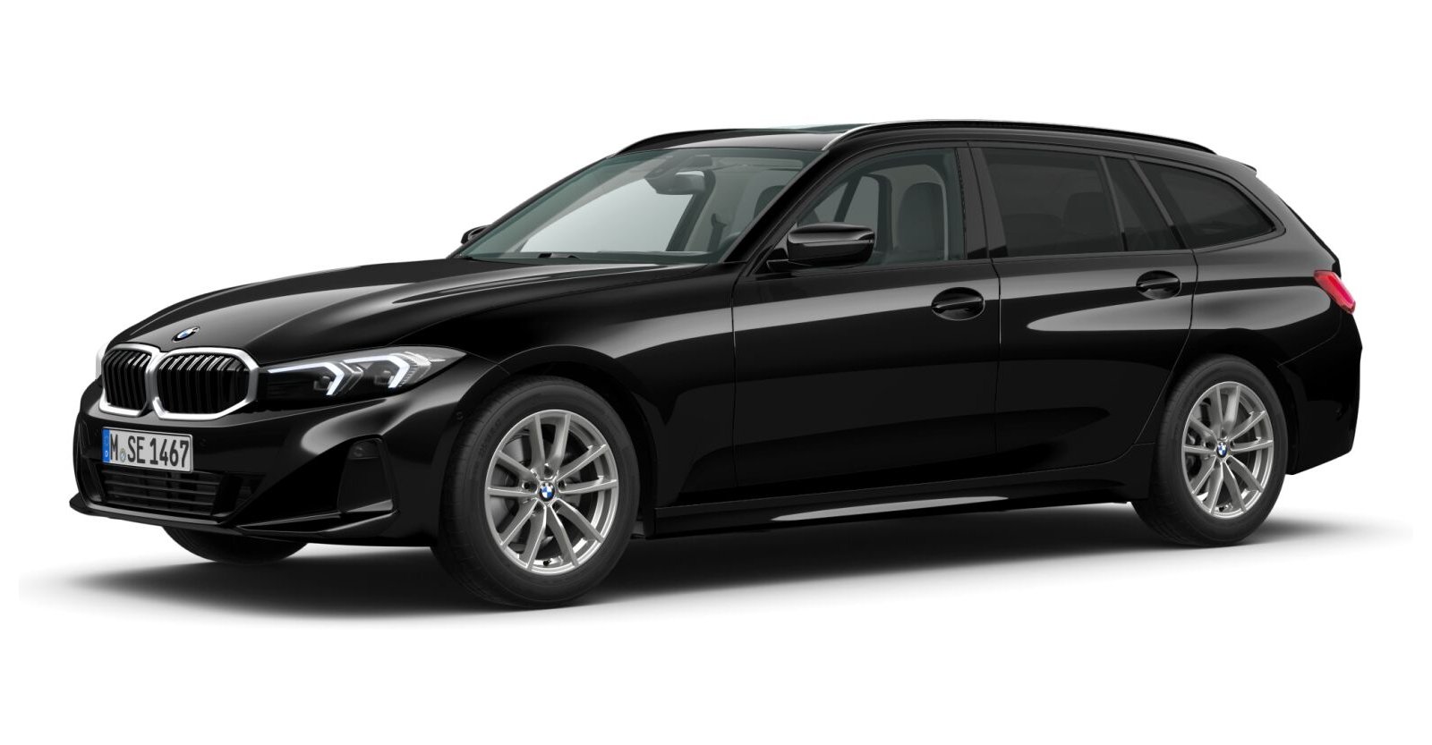 BMW BMW 3er in Schwarz von vorne BMW BMW 3er in Schwarz von vorne