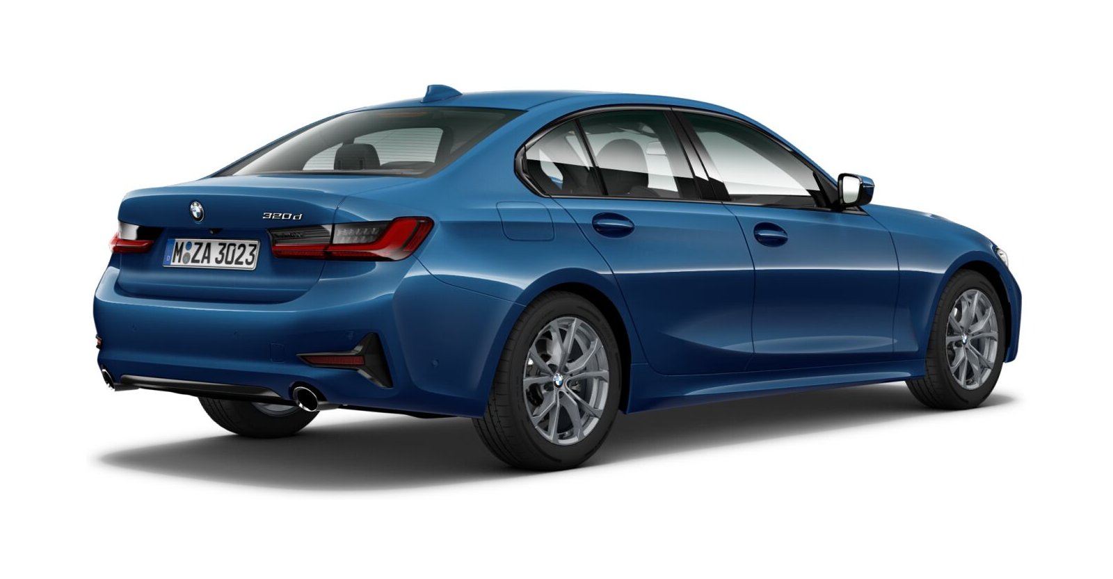 BMW BMW 3er in Blau von hinten BMW BMW 3er in Blau von hinten
