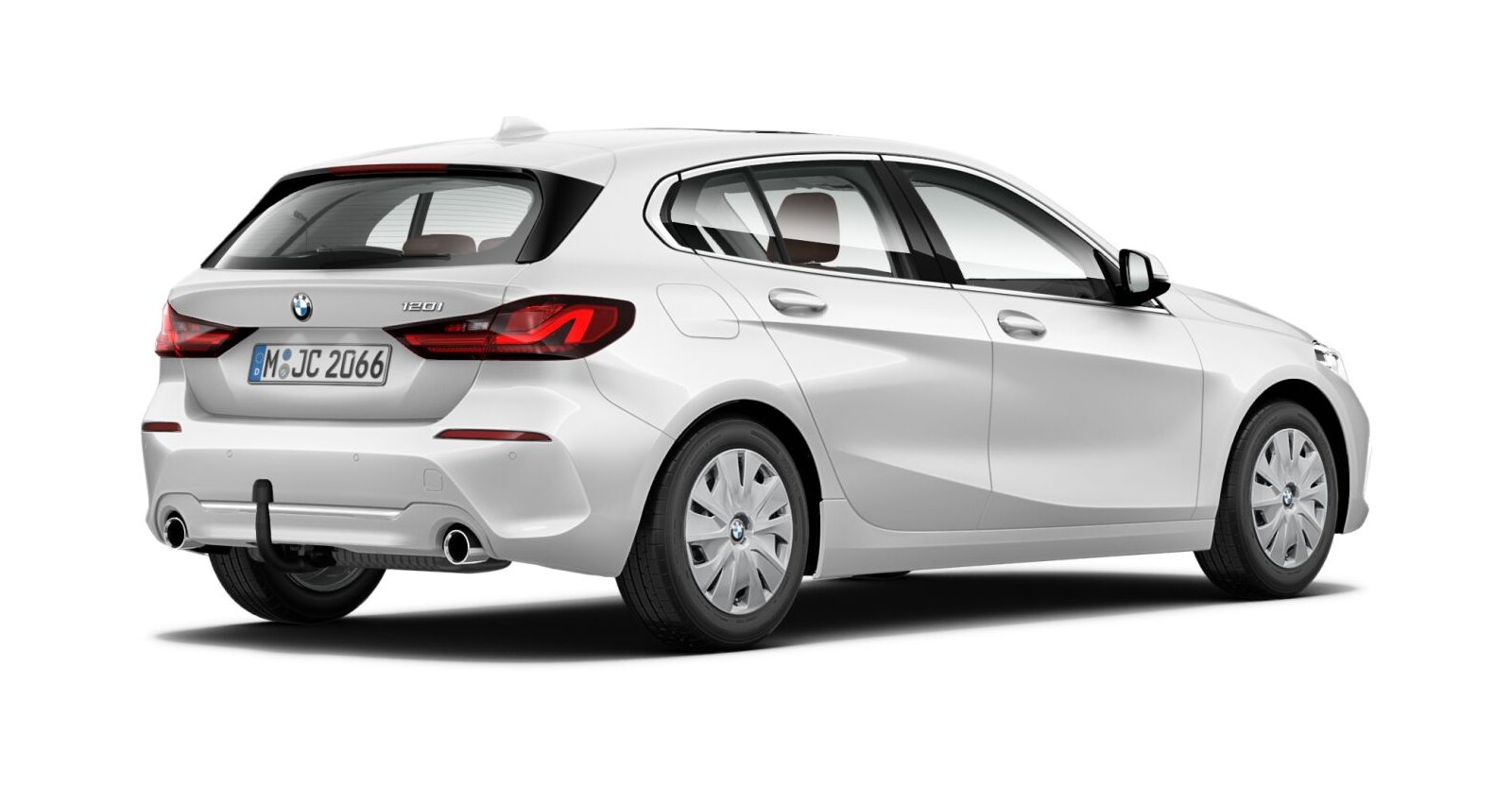 BMW BMW 1er in Weiß von hinten BMW BMW 1er in Weiß von hinten