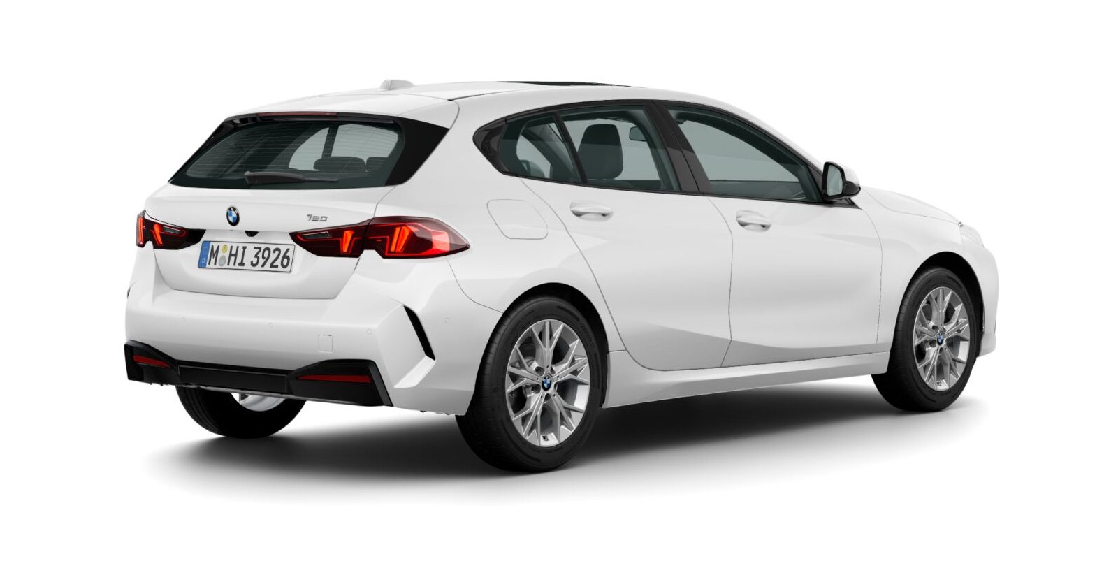 BMW BMW 1er in Weiß von hinten BMW BMW 1er in Weiß von hinten