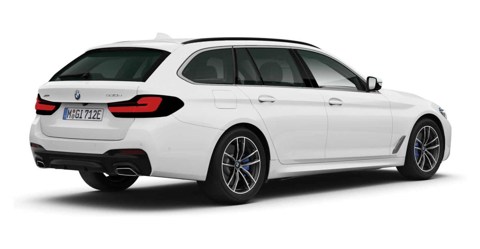 BMW BMW 5er in Weiß von hinten BMW BMW 5er in Weiß von hinten