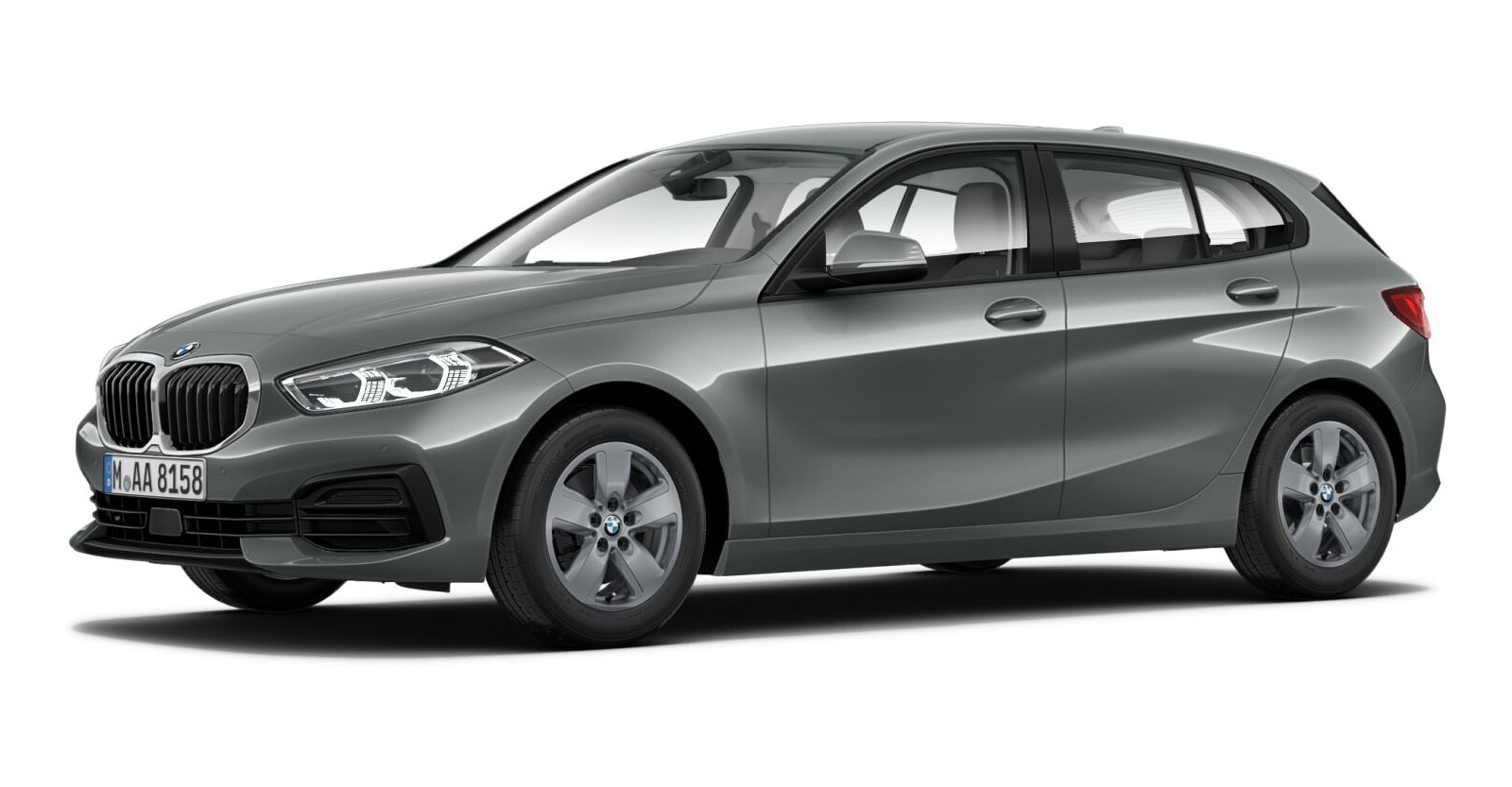 BMW 118i in Grau von vorne BMW 118i in Grau von vorne