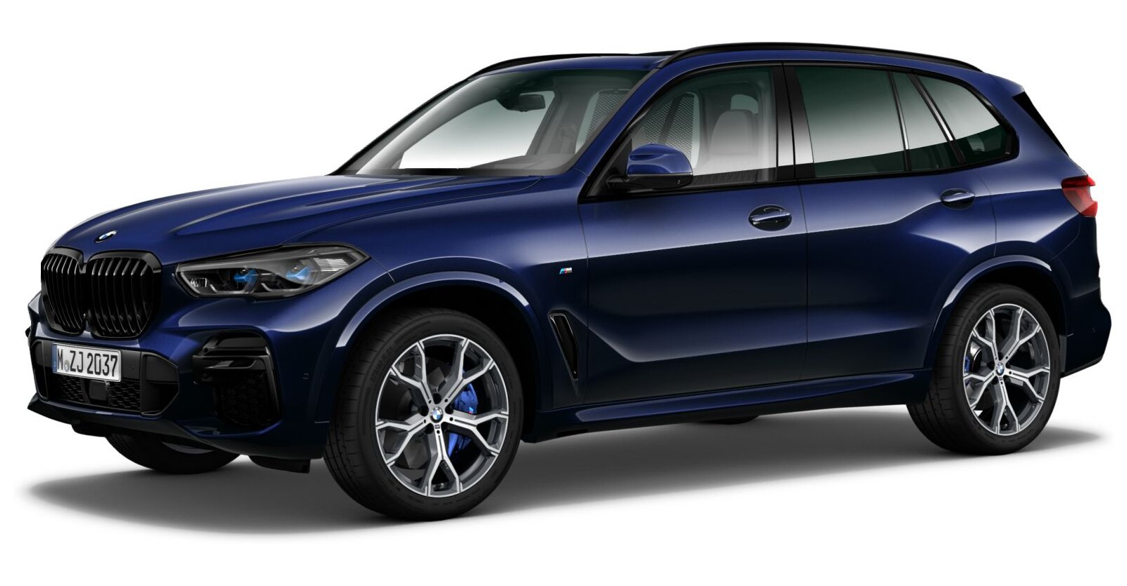 BMW X5 xDriveM50i in Blau von vorne BMW X5 xDriveM50i in Blau von vorne