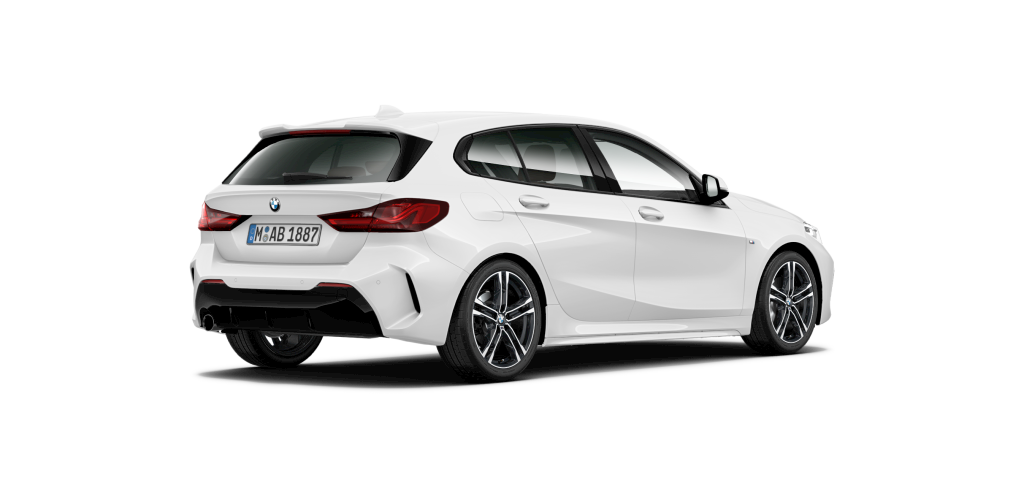 BMW BMW 1er in Weiß von hinten BMW BMW 1er in Weiß von hinten