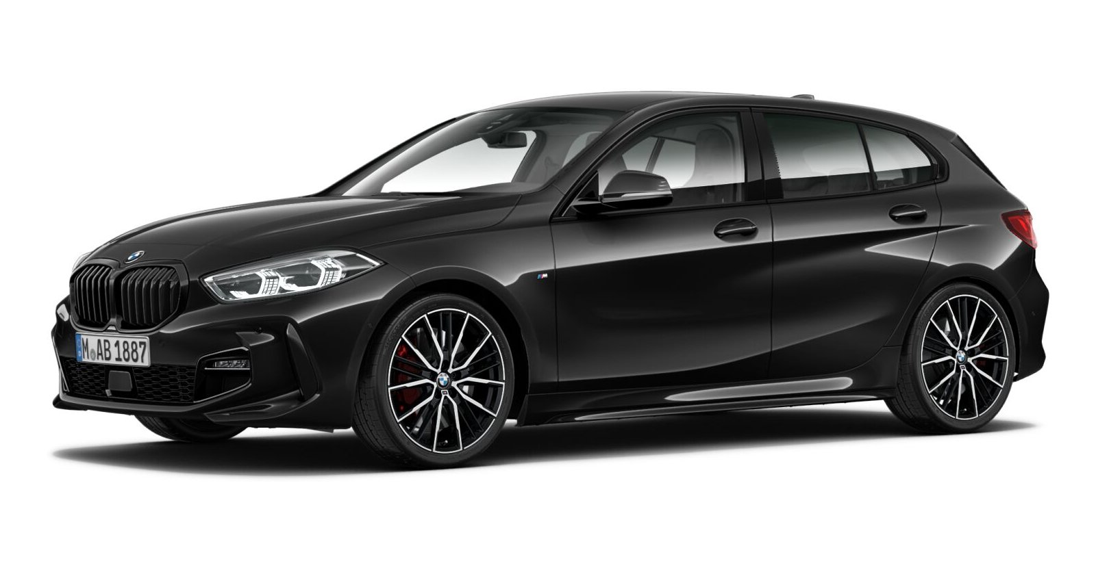 BMW 120i in Schwarz von vorne