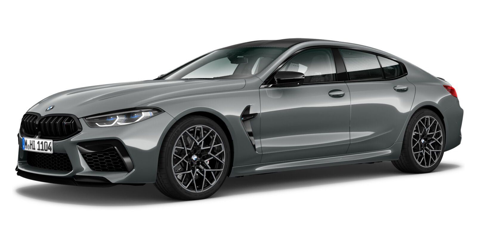 BMW M8 Competition Gran Coupé in Grau von vorne