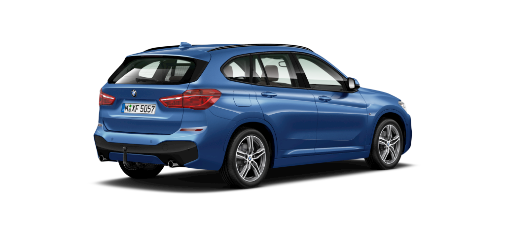 BMW BMW X in Blau von hinten