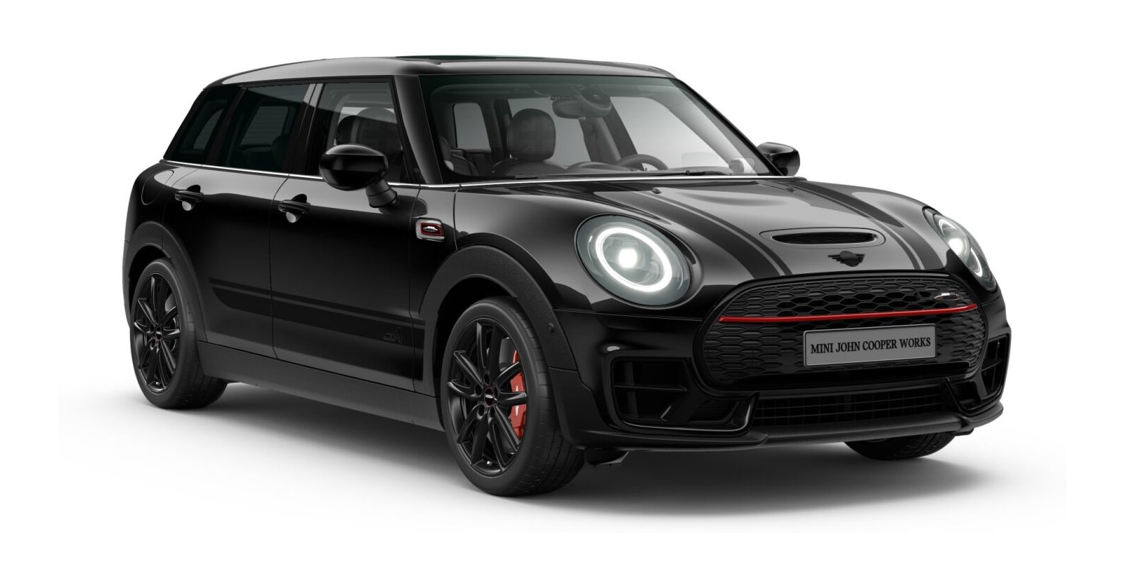 MINI JCW Clubman ALL4 in Schwarz von vorne MINI JCW Clubman ALL4 in Schwarz von vorne