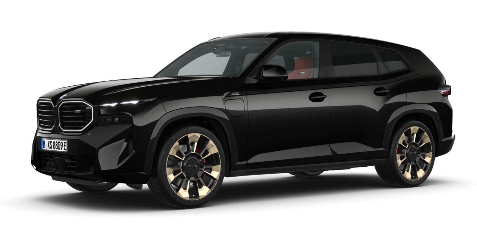 BMW XM 50e in Schwarz von vorne BMW XM 50e in Schwarz von vorne