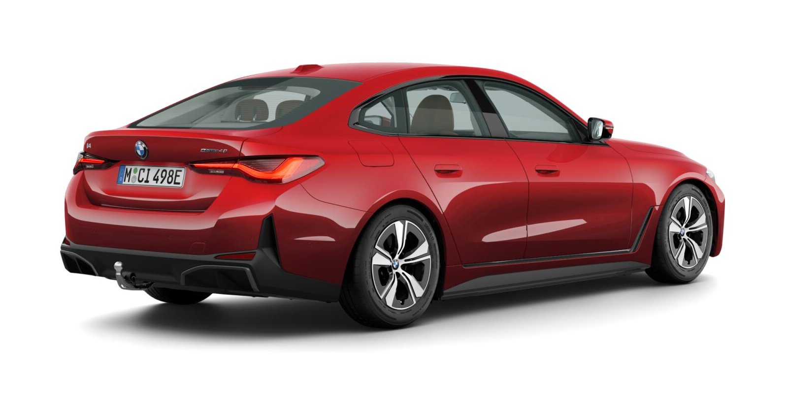 BMW BMW I in Rot von hinten