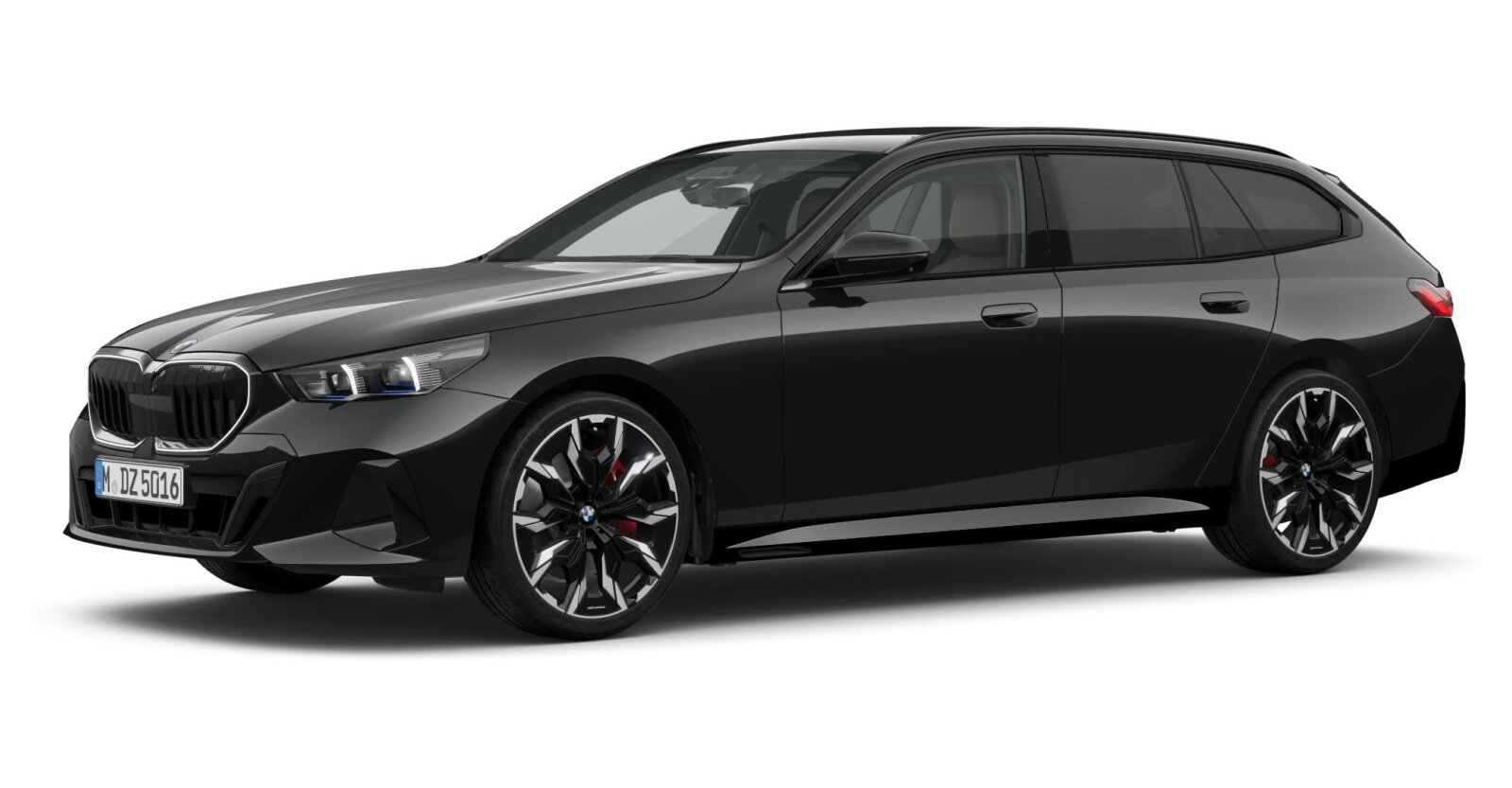 BMW 540d xDrive Touring in Schwarz von vorne