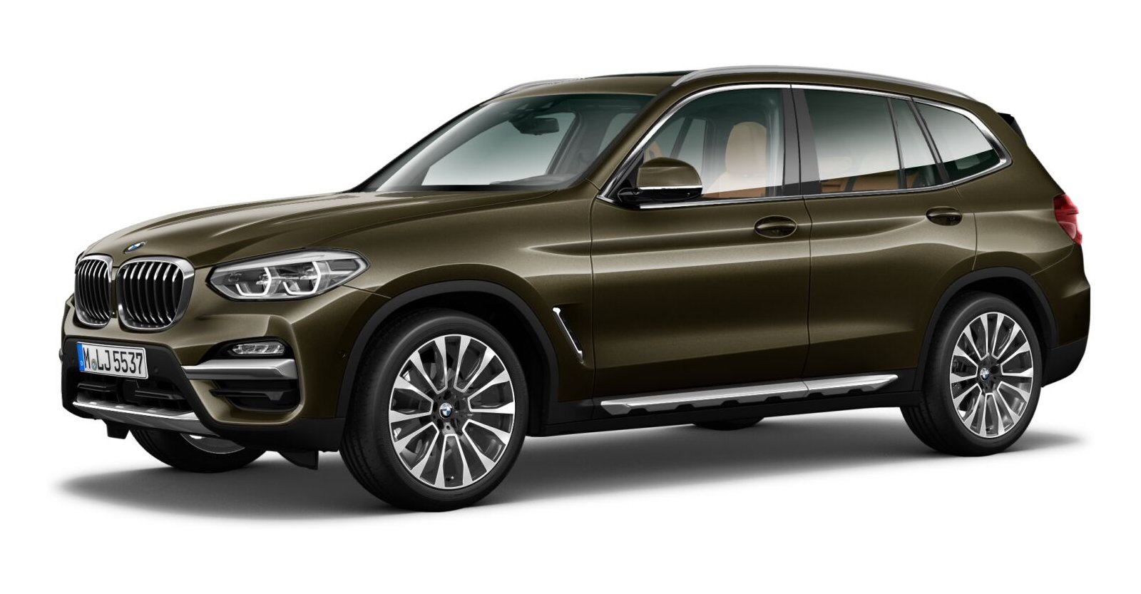 BMW X3 xDrive20d in Braun von vorne