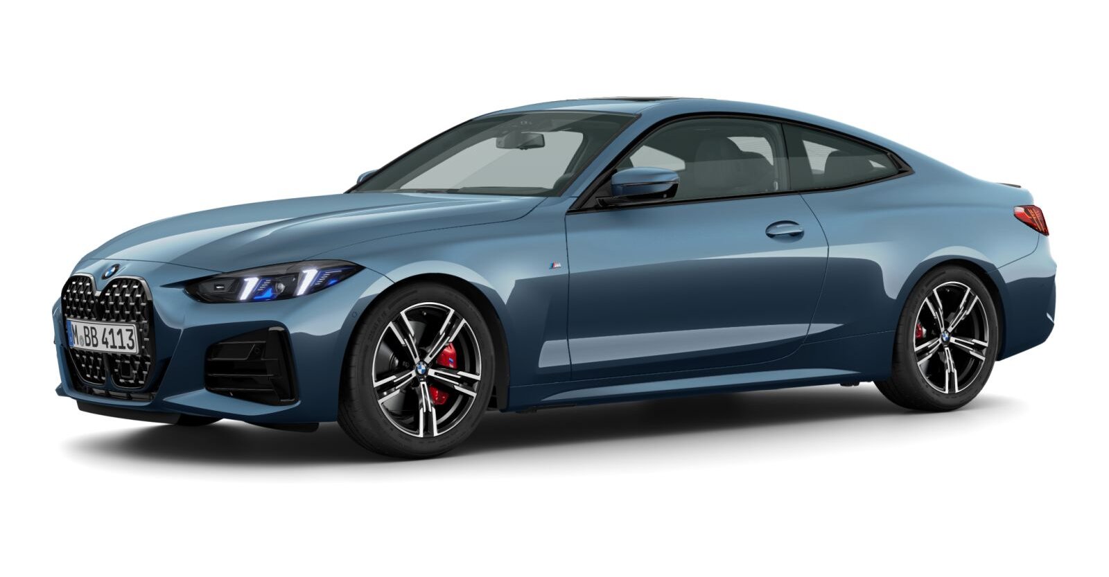 BMW 430i xDrive Coupé in Blau von vorne