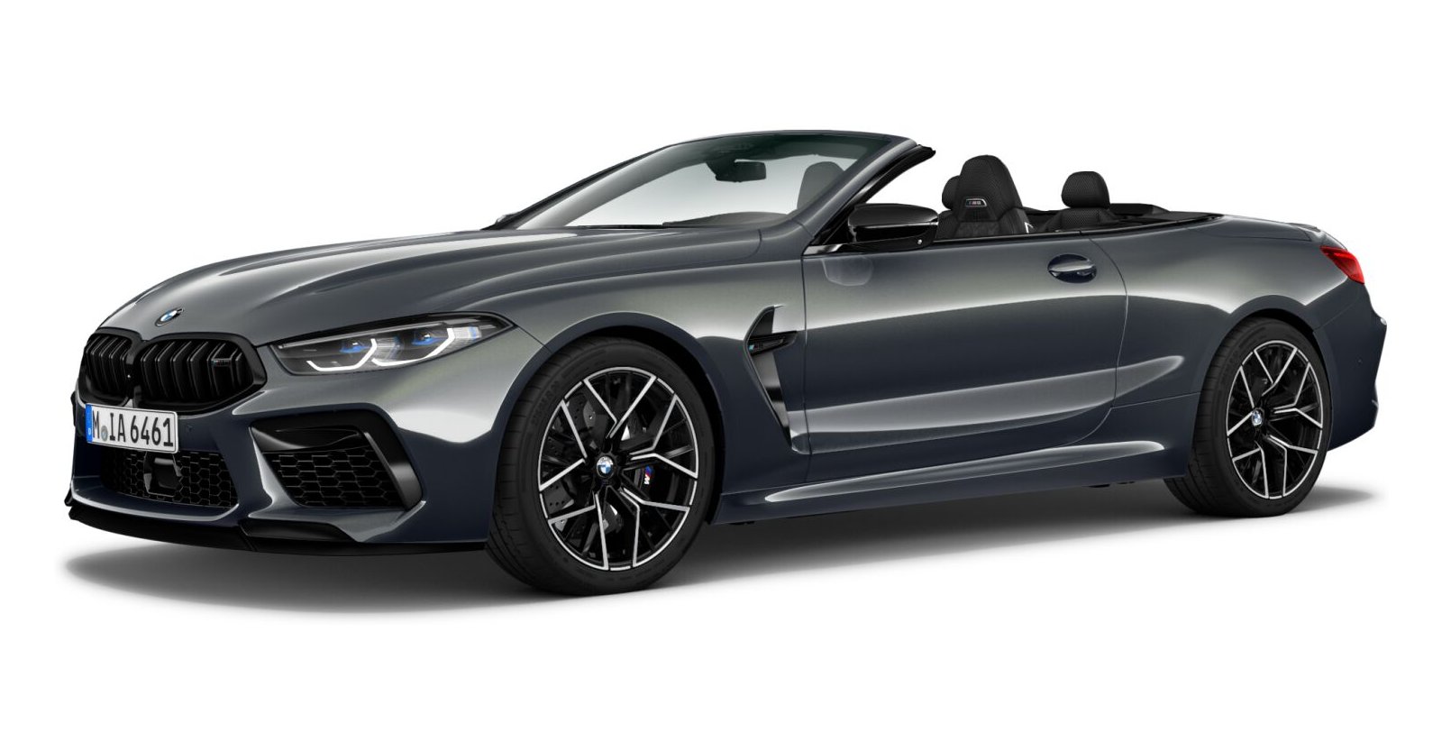 BMW M8 Competition Cabriolet in Grau von vorne BMW M8 Competition Cabriolet in Grau von vorne