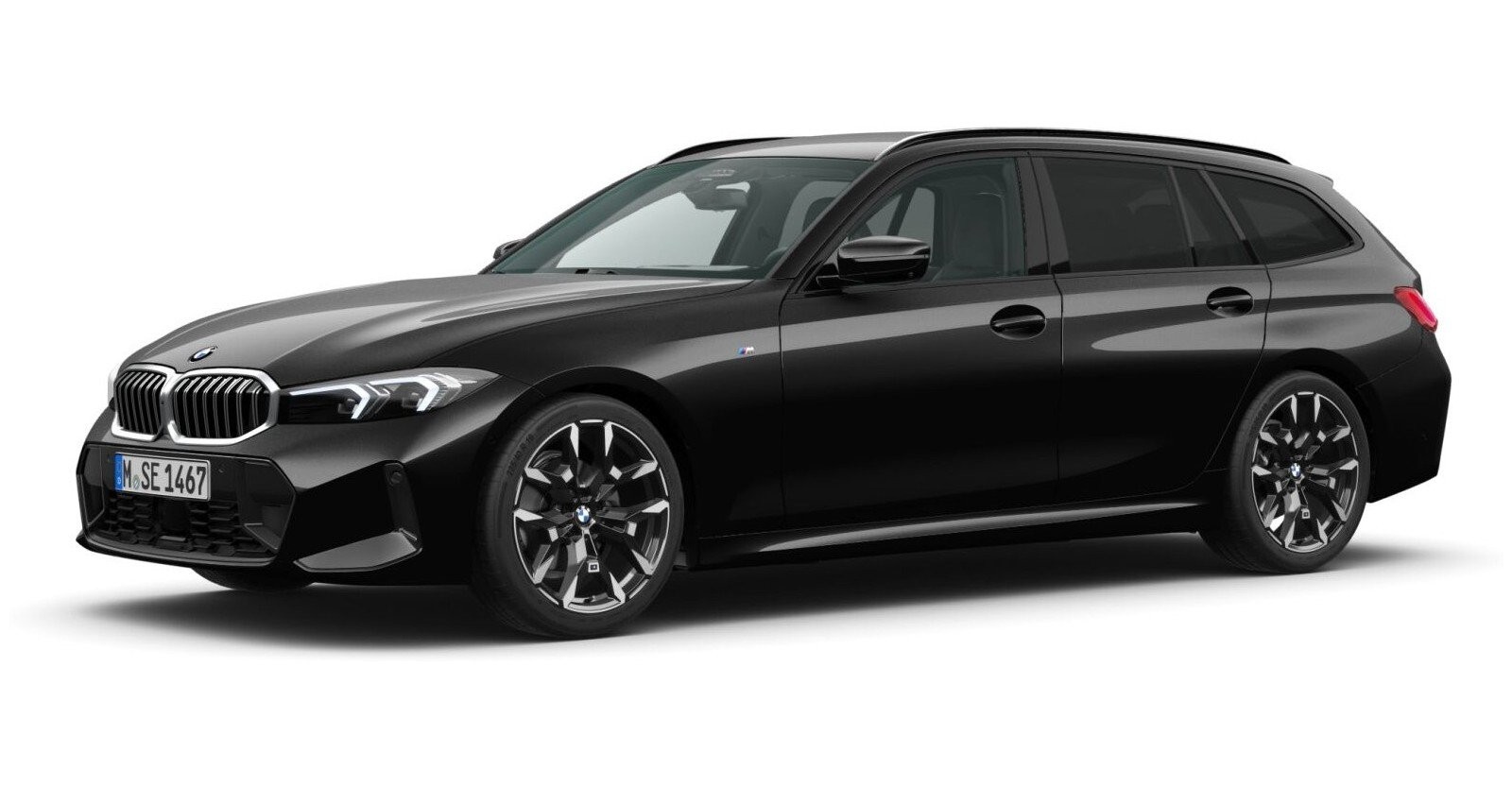 BMW 330d xDrive Touring in Schwarz von vorne