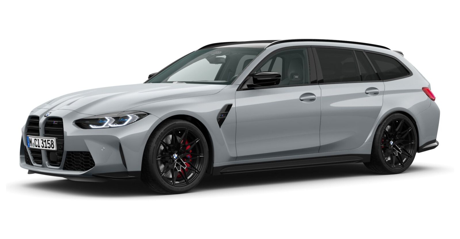 BMW M3 Competition Touring mit M xDrive in Grau von vorne BMW M3 Competition Touring mit M xDrive in Grau von vorne