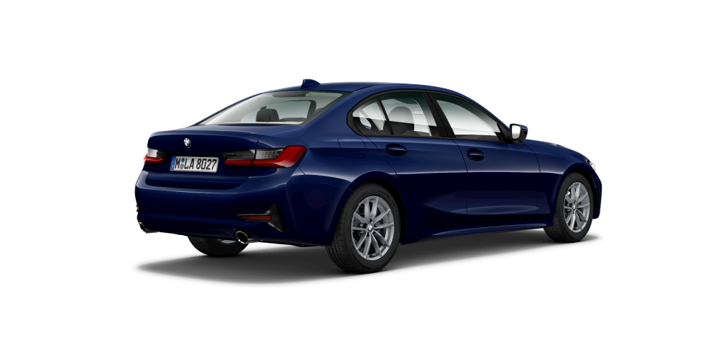 BMW BMW 3er in Blau von hinten BMW BMW 3er in Blau von hinten