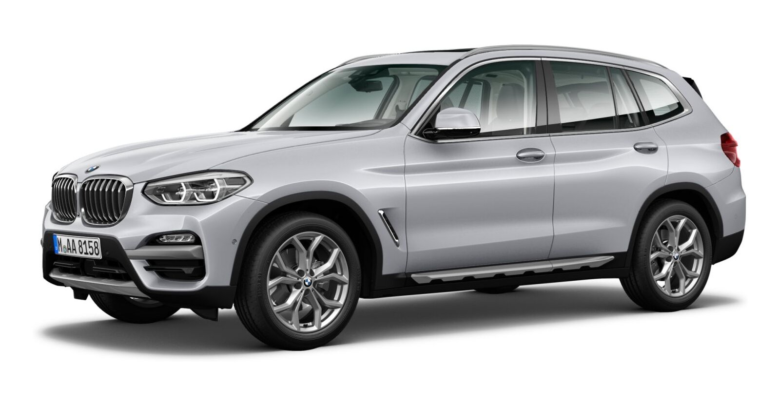 BMW X3 xDrive30d in Silber von vorne