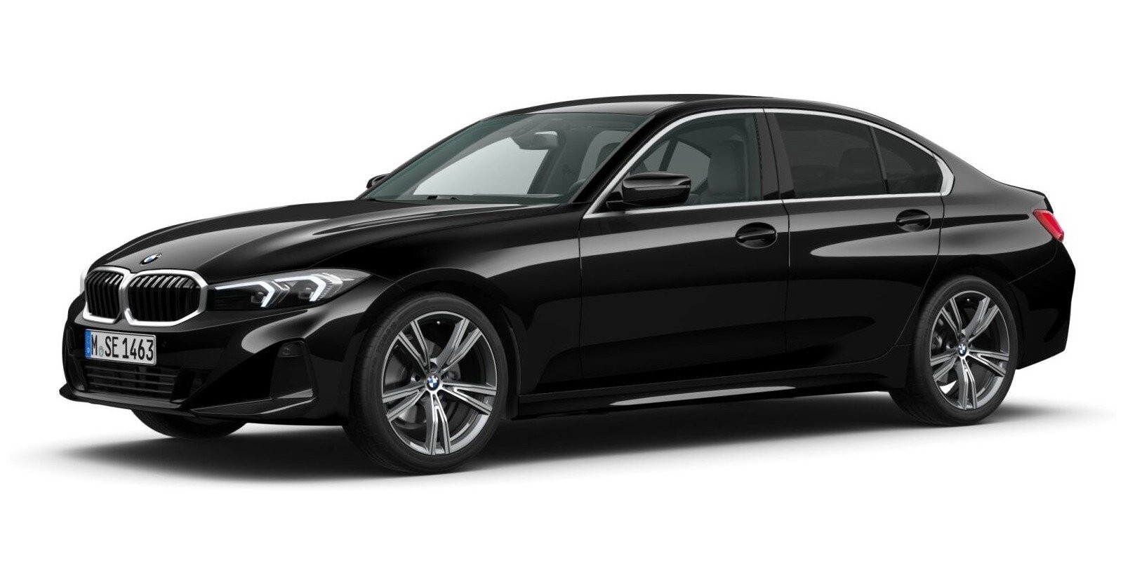 BMW BMW 3er in Schwarz von vorne BMW BMW 3er in Schwarz von vorne