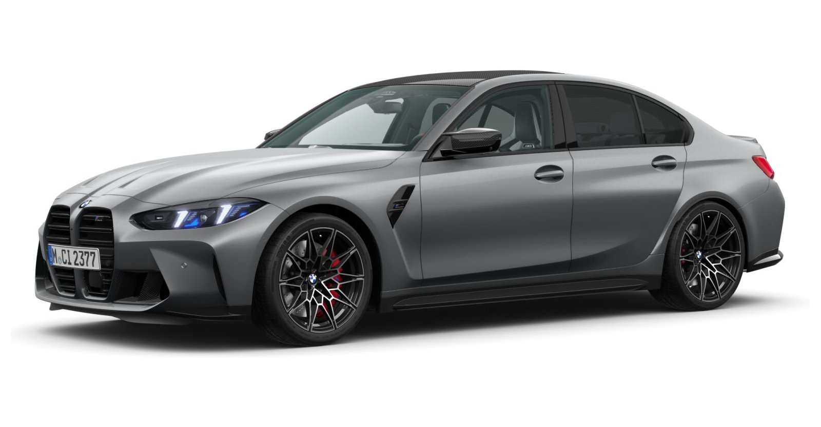 BMW M3 Competition Limousine mit M xDrive in Grau von vorne