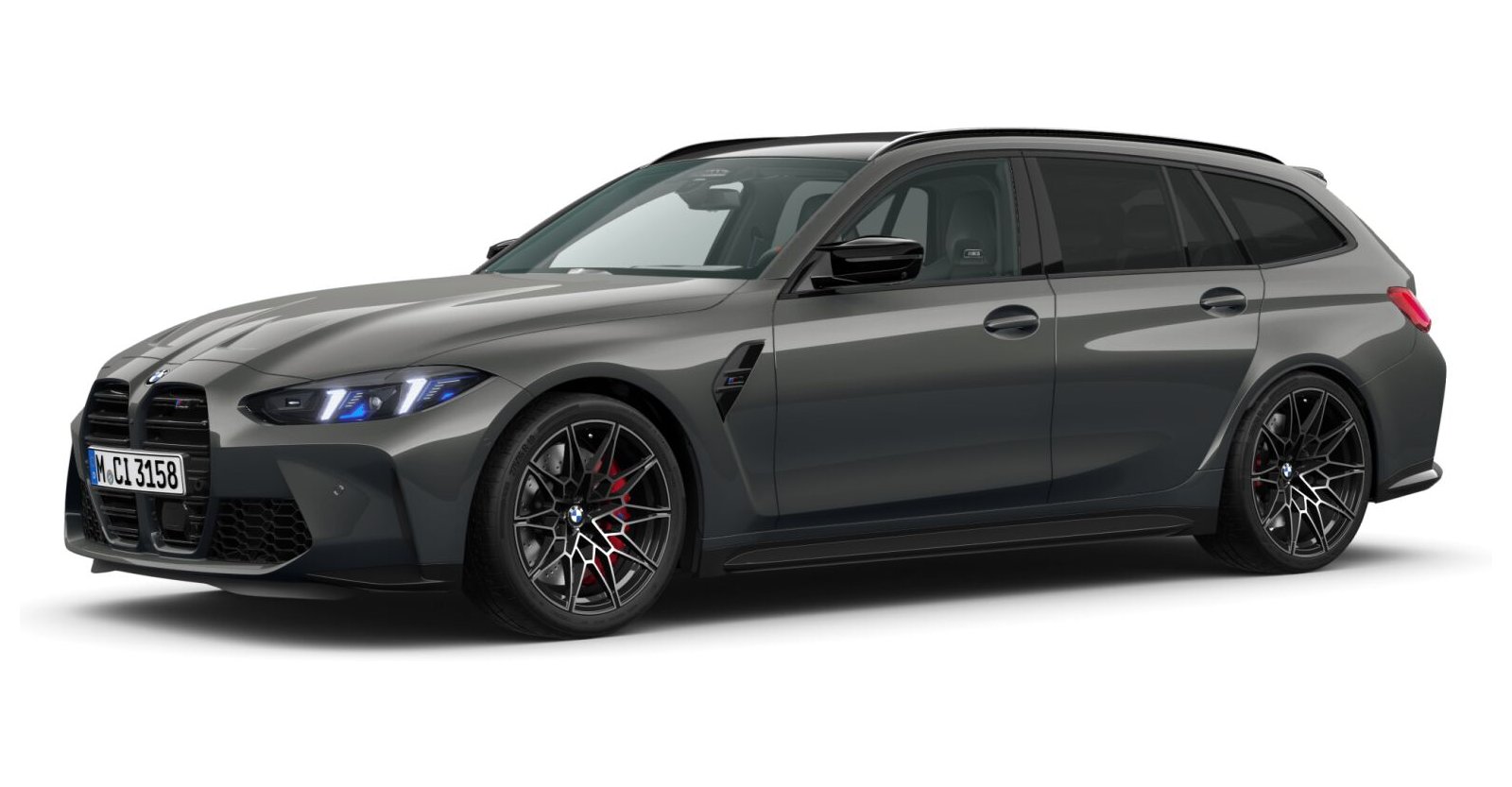 BMW M3 Competition Touring mit M xDrive in Grau von vorne BMW M3 Competition Touring mit M xDrive in Grau von vorne