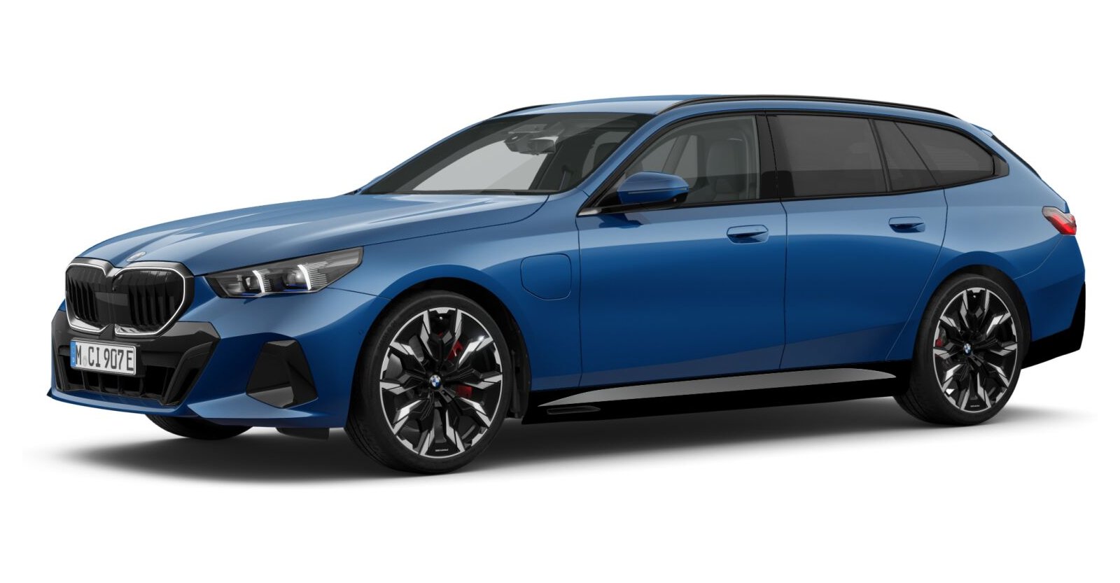 BMW 550e xDrive Touring in Blau von vorne BMW 550e xDrive Touring in Blau von vorne