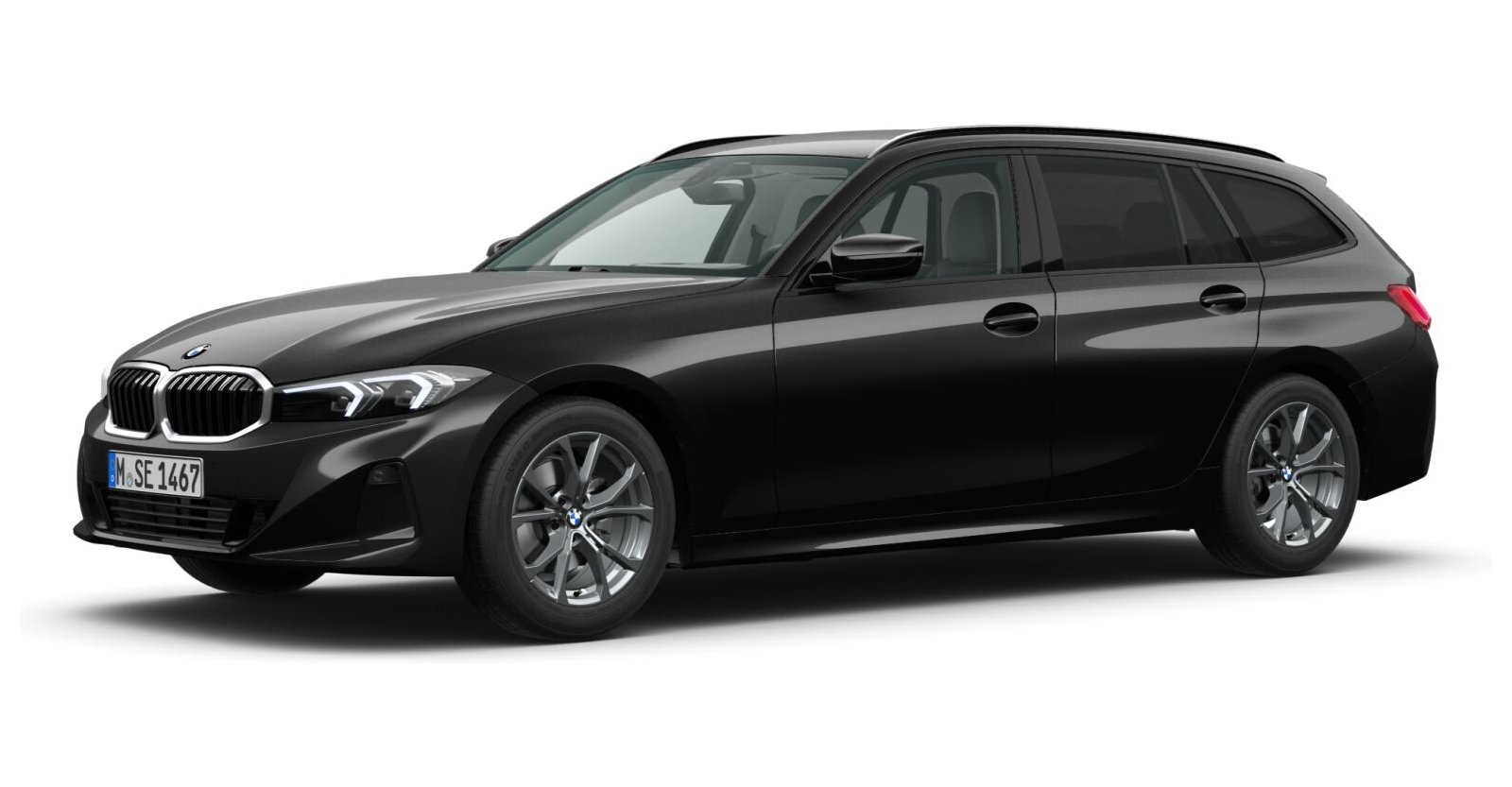 BMW BMW 3er in Schwarz von vorne BMW BMW 3er in Schwarz von vorne