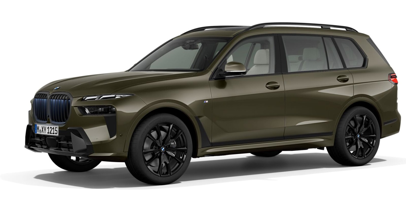 BMW X7 xDrive40d in Grün von vorne