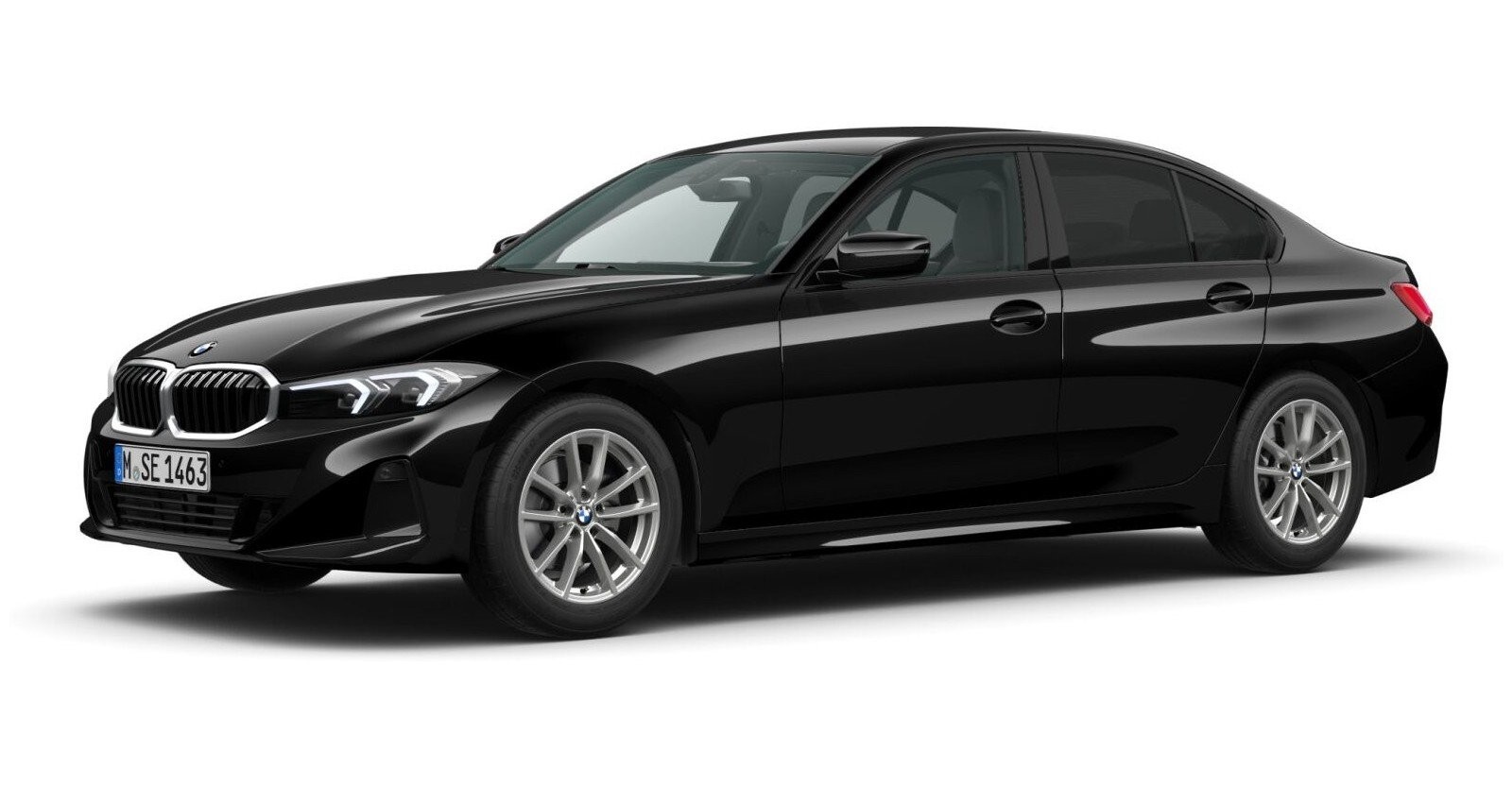 BMW BMW 3er in Schwarz von vorne BMW BMW 3er in Schwarz von vorne
