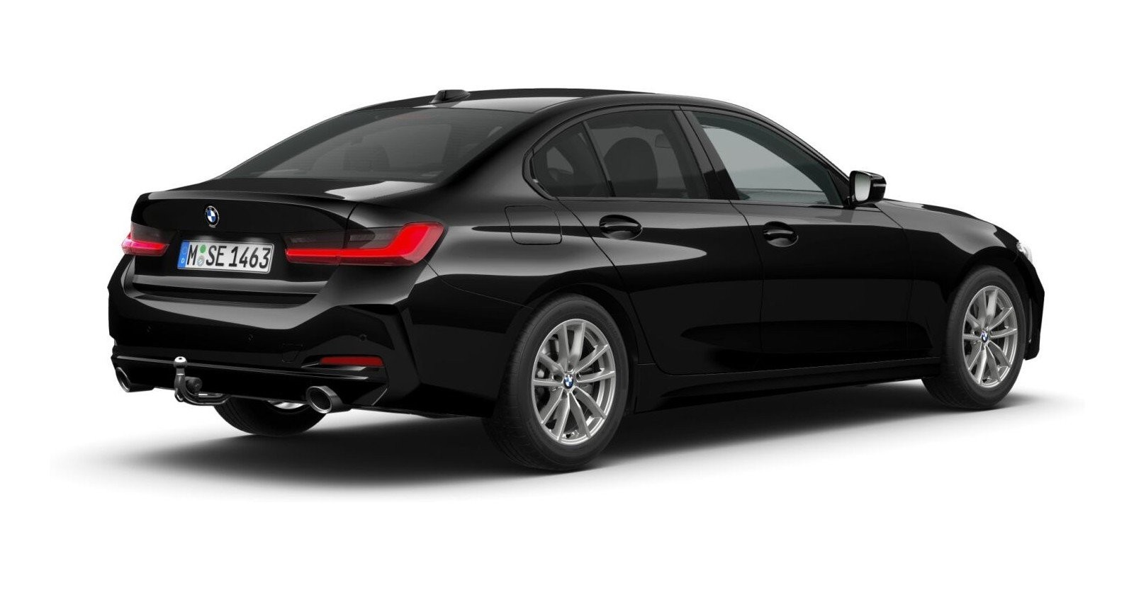 BMW BMW 3er in Schwarz von hinten BMW BMW 3er in Schwarz von hinten