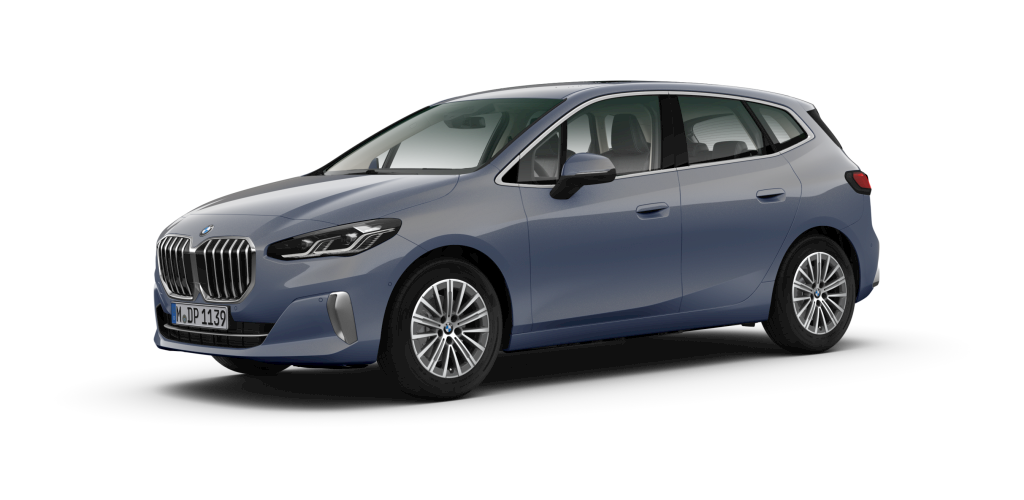 BMW 220i Active Tourer in Grau von vorne