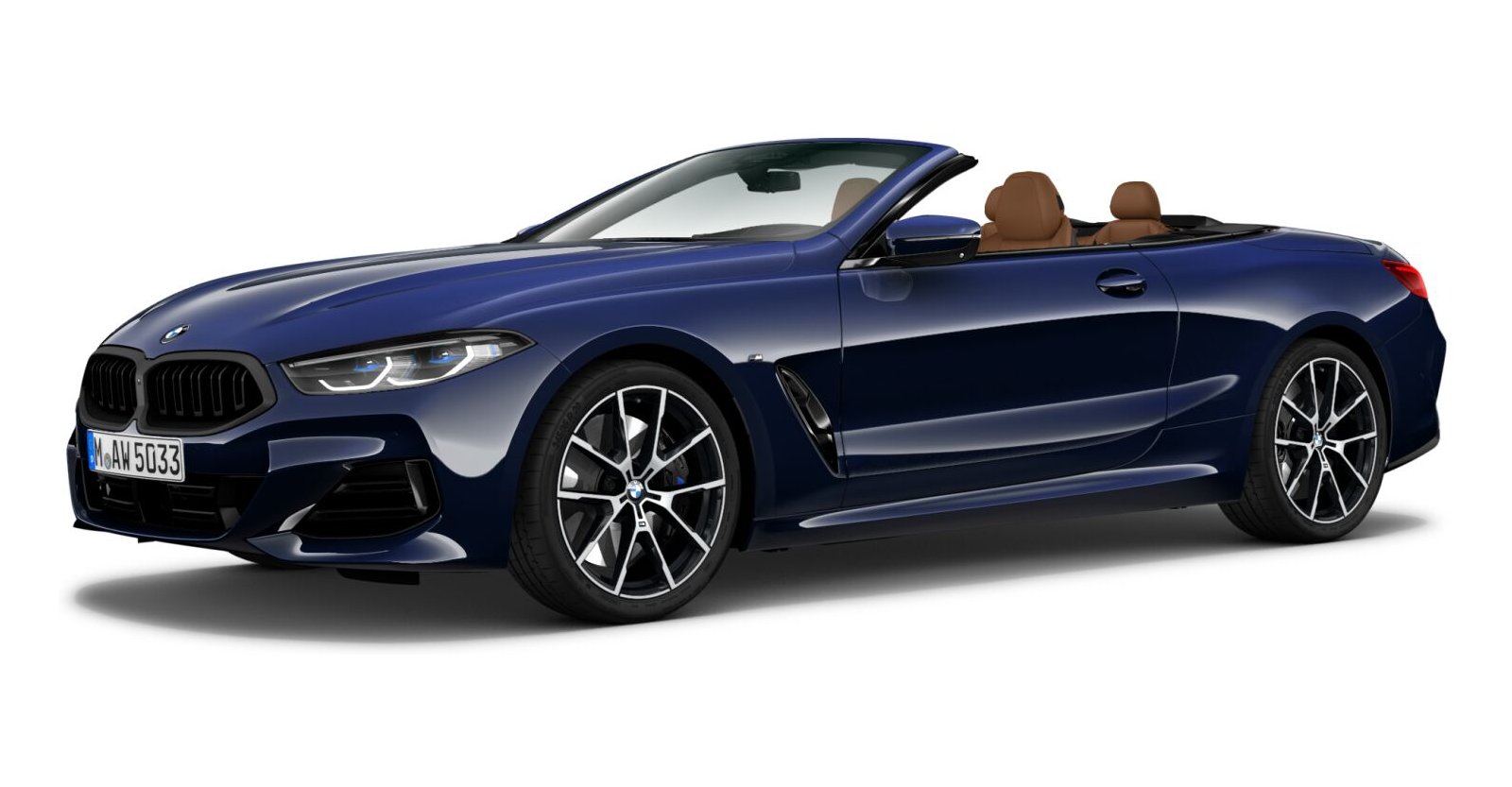 BMW 840i xDrive Cabrio in Blau von vorne BMW 840i xDrive Cabrio in Blau von vorne