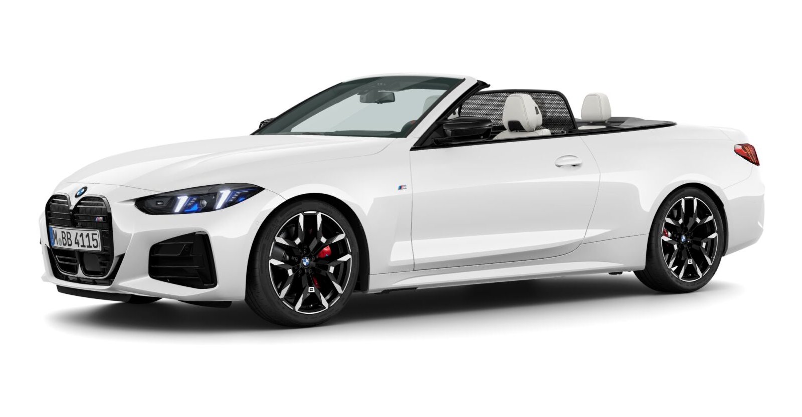 BMW M440i xDrive Cabrio in Weiß von vorne