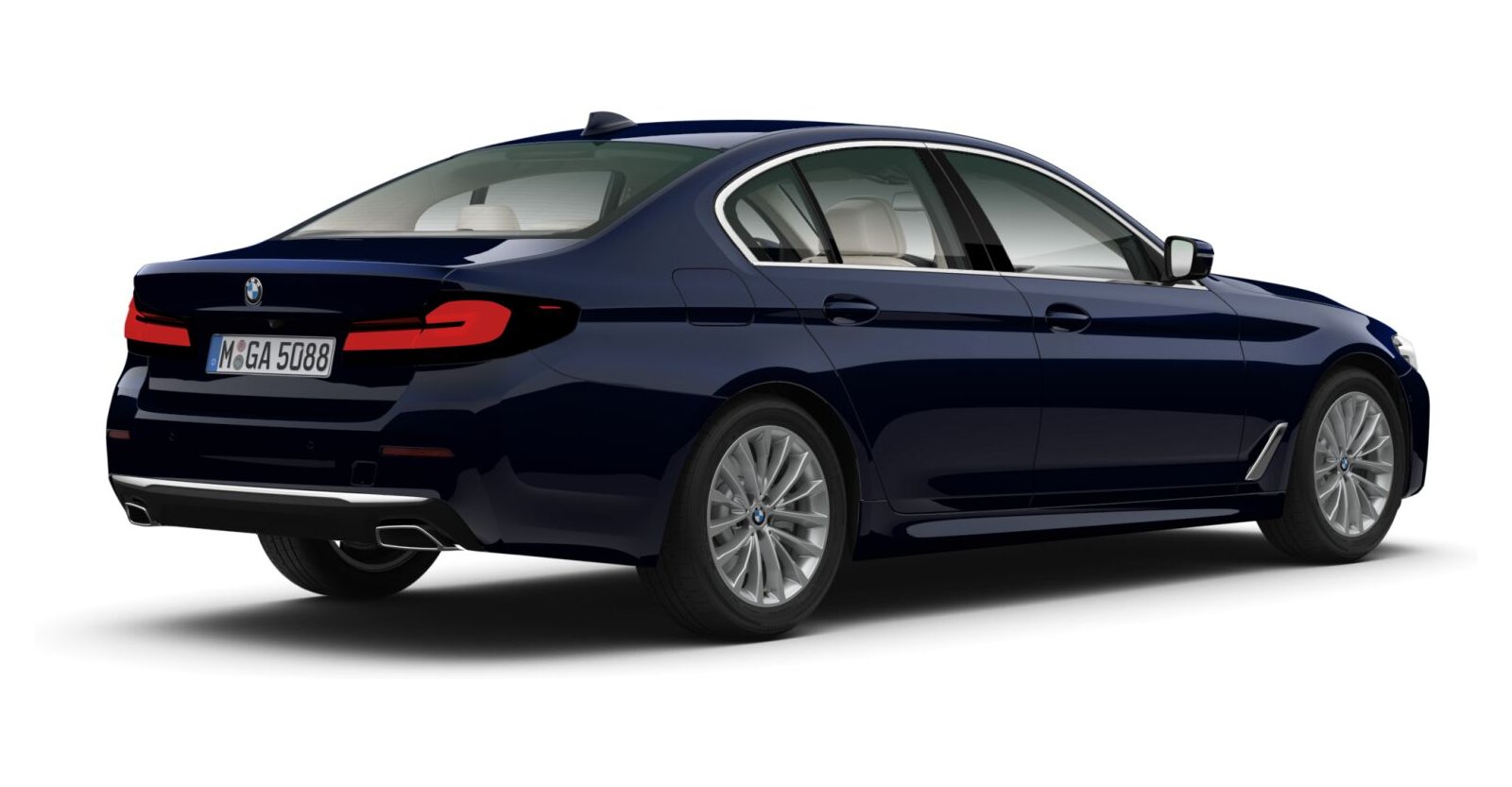 BMW BMW 5er in Blau von hinten BMW BMW 5er in Blau von hinten