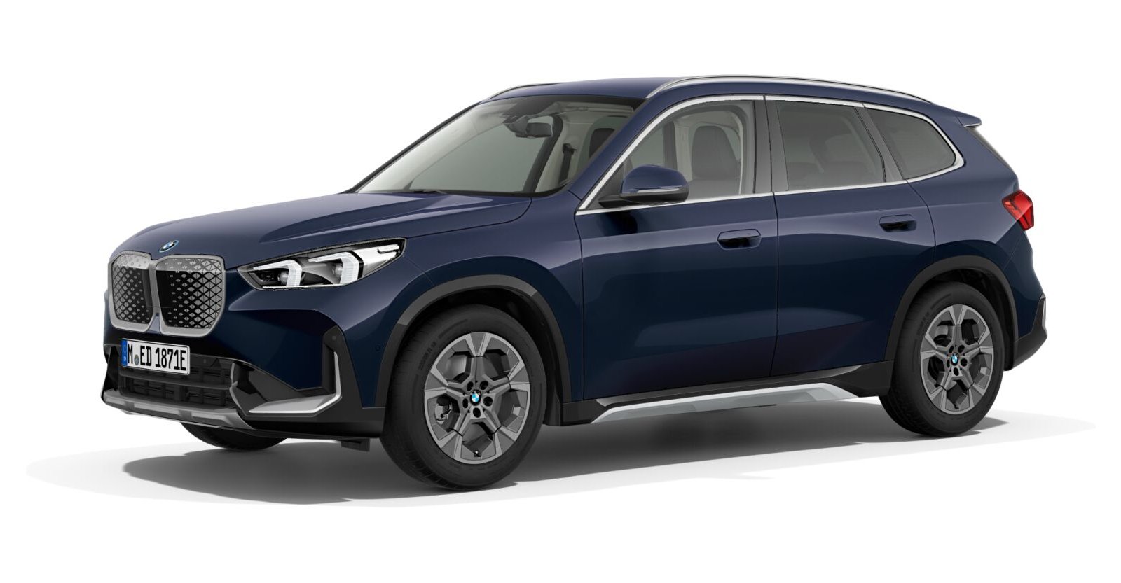 BMW iX1 eDrive20 in Blau von vorne