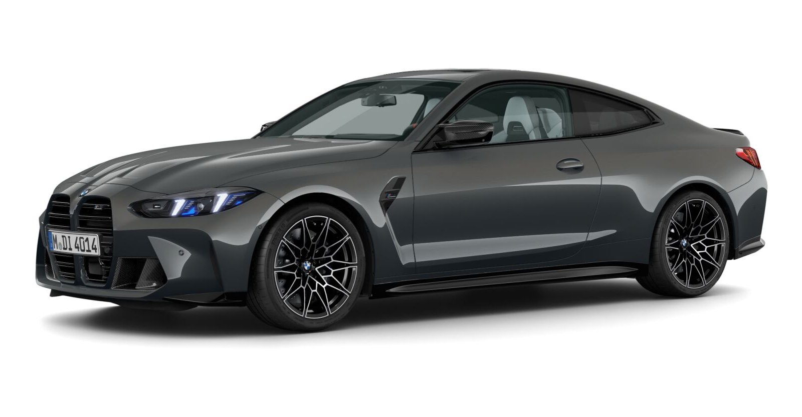 BMW M4 Competition Coupe mit M xDrive in Grau von vorne BMW M4 Competition Coupe mit M xDrive in Grau von vorne