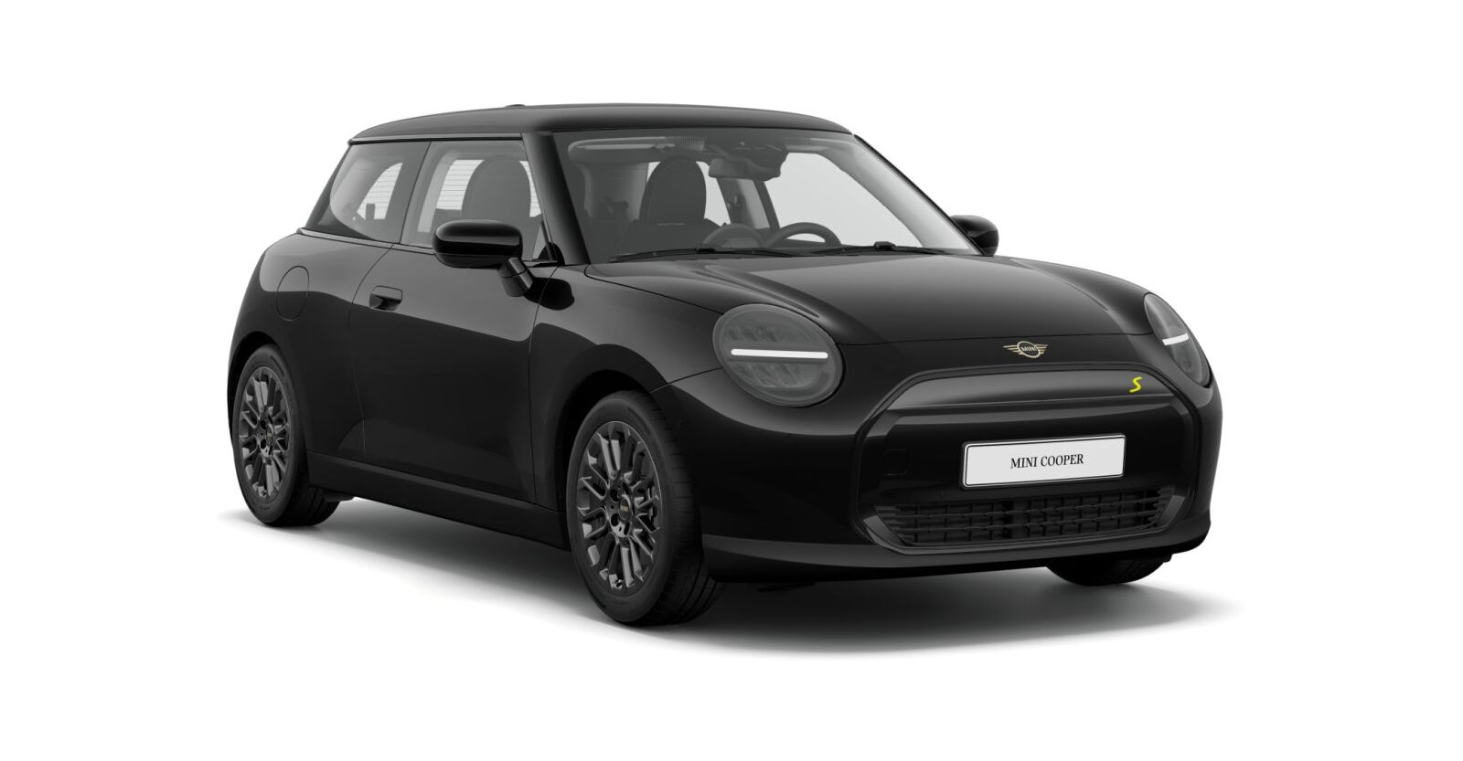 MINI Cooper SE in Schwarz von vorne