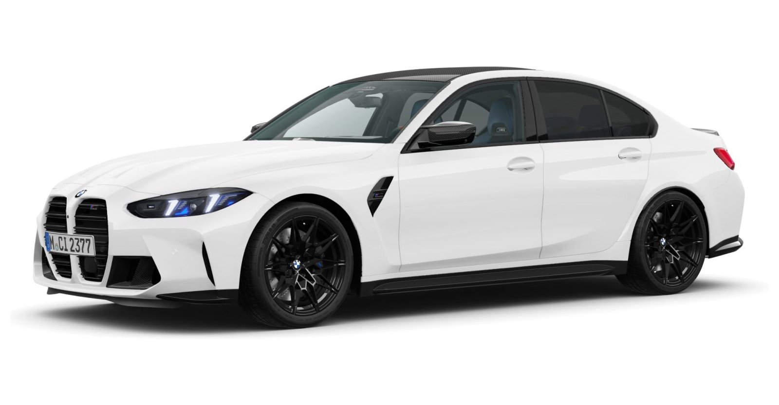 BMW M3 Competition Limousine mit M xDrive in Weiß von vorne