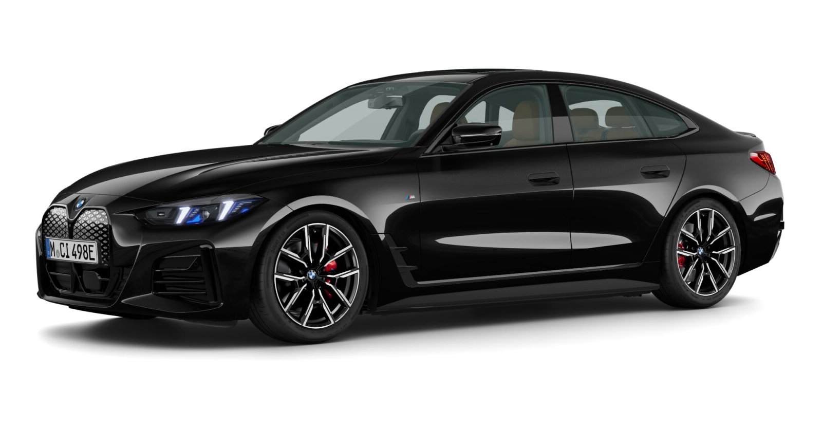 BMW i4 eDrive40 Gran Coupe in Schwarz von vorne BMW i4 eDrive40 Gran Coupe in Schwarz von vorne
