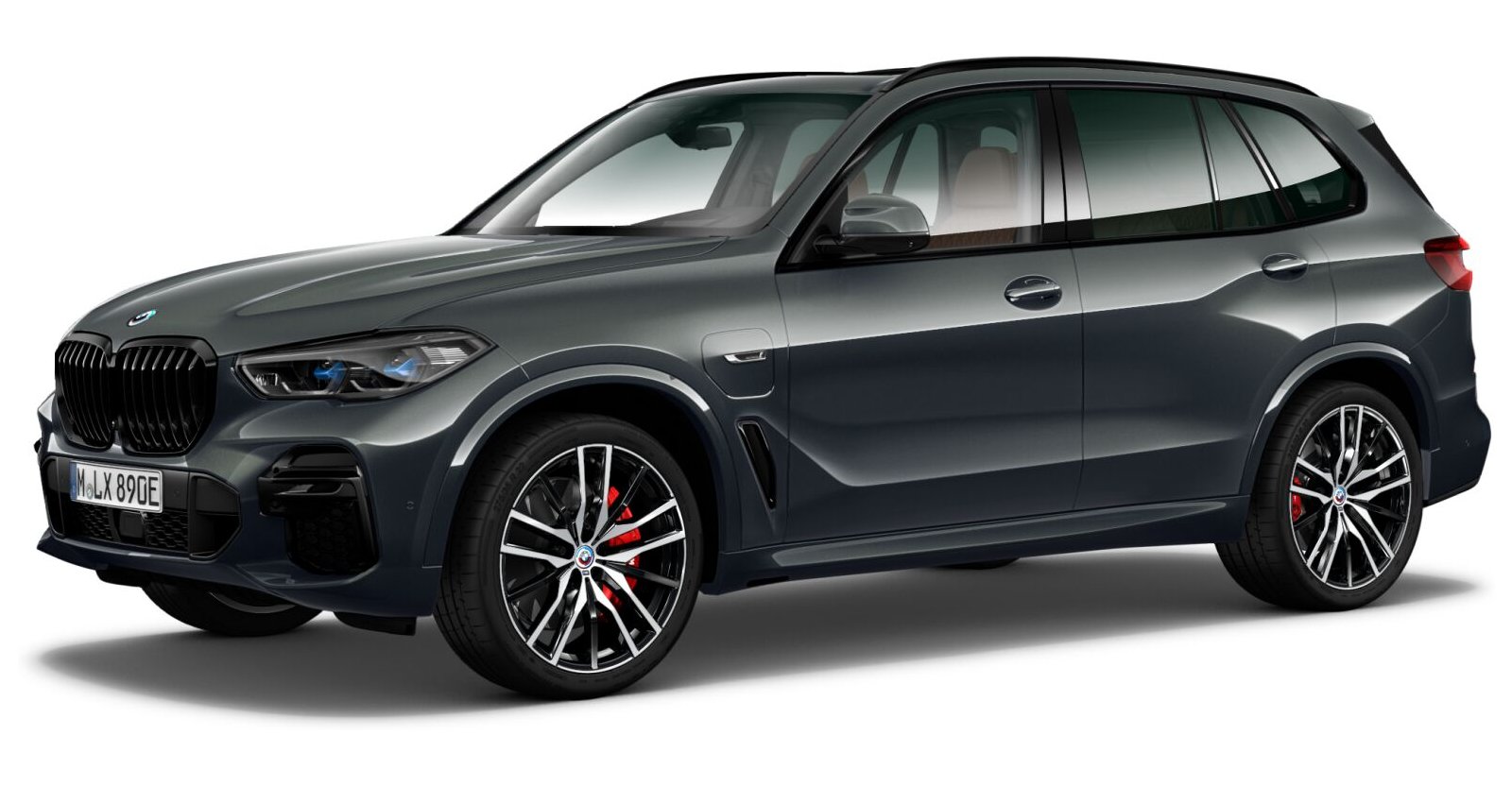 BMW X5 xDrive45e in Grau von vorne