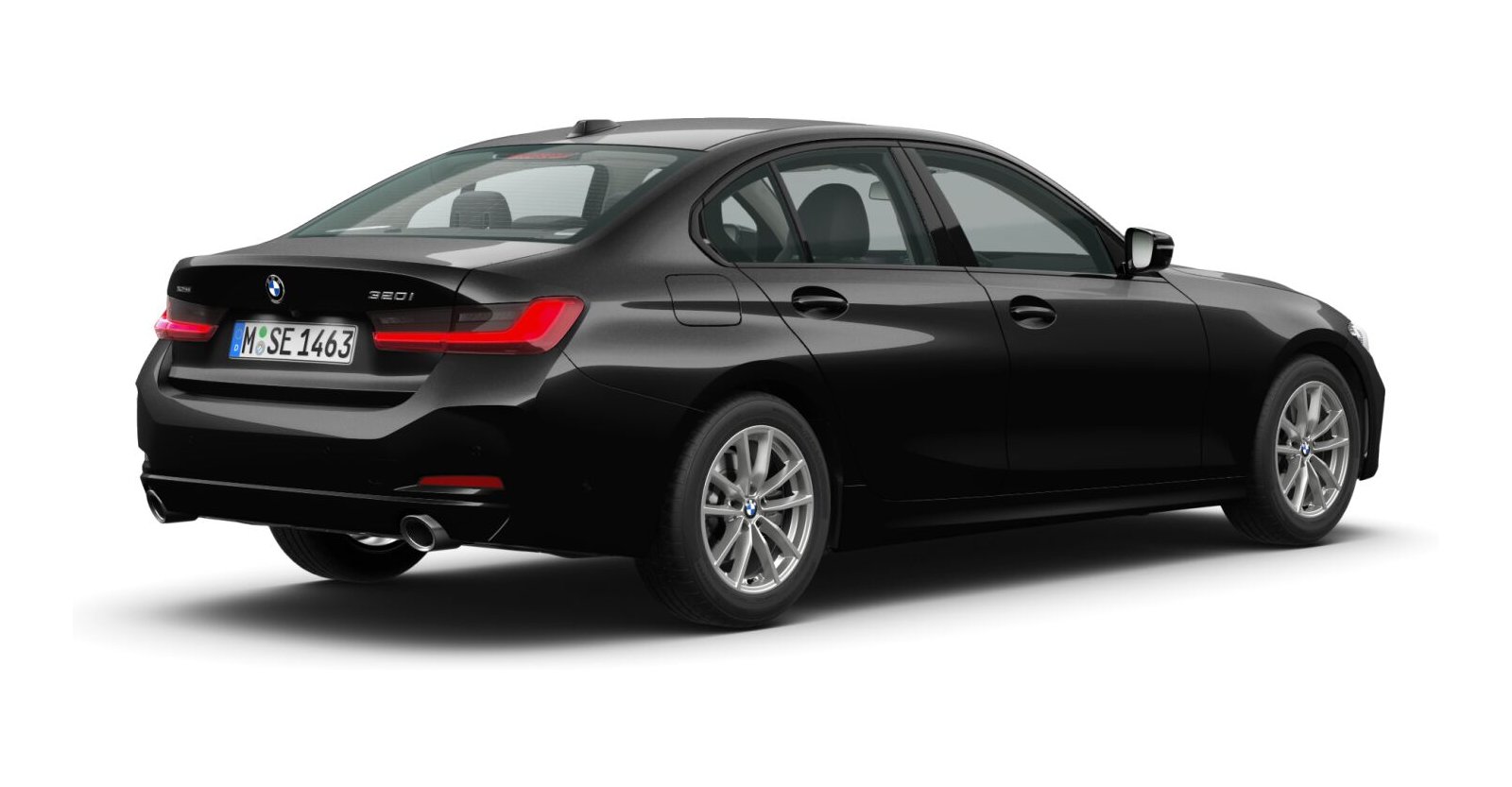 BMW BMW 3er in Schwarz von hinten BMW BMW 3er in Schwarz von hinten