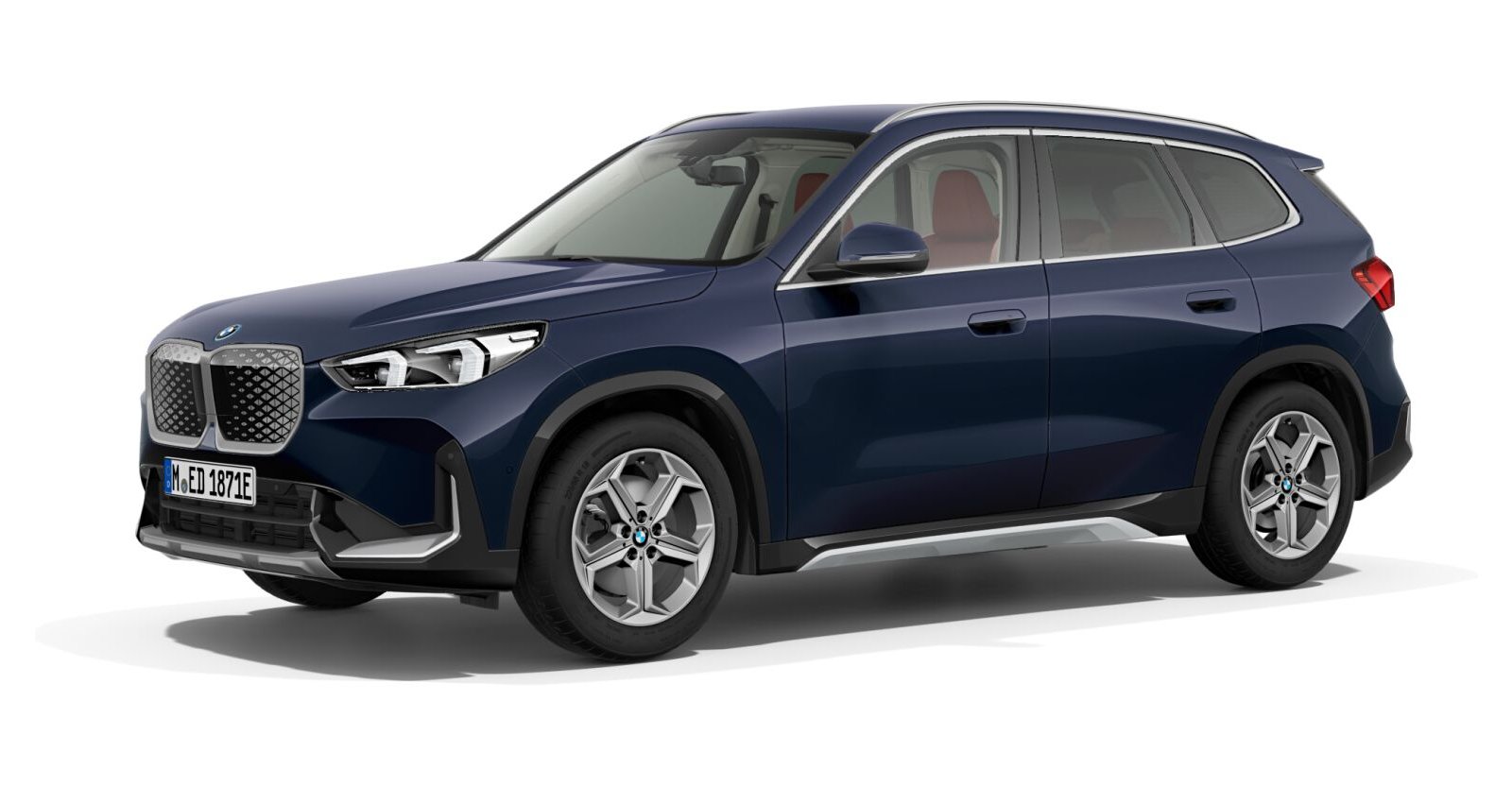 BMW iX1 eDrive20 in Blau von vorne