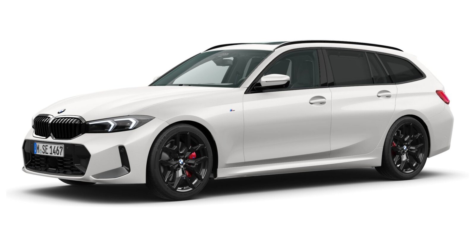 BMW 330i xDrive Touring in Weiß von vorne