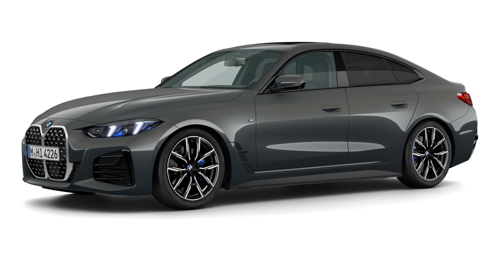 BMW 430d xDrive Gran Coupé in Grau von vorne