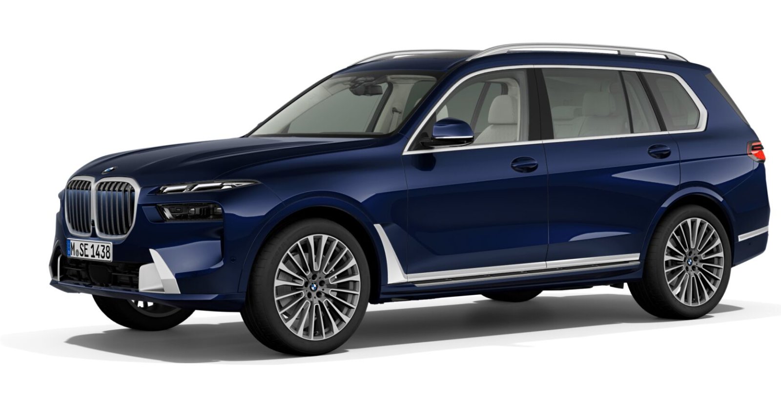 BMW X7 xDrive40i in Blau von vorne