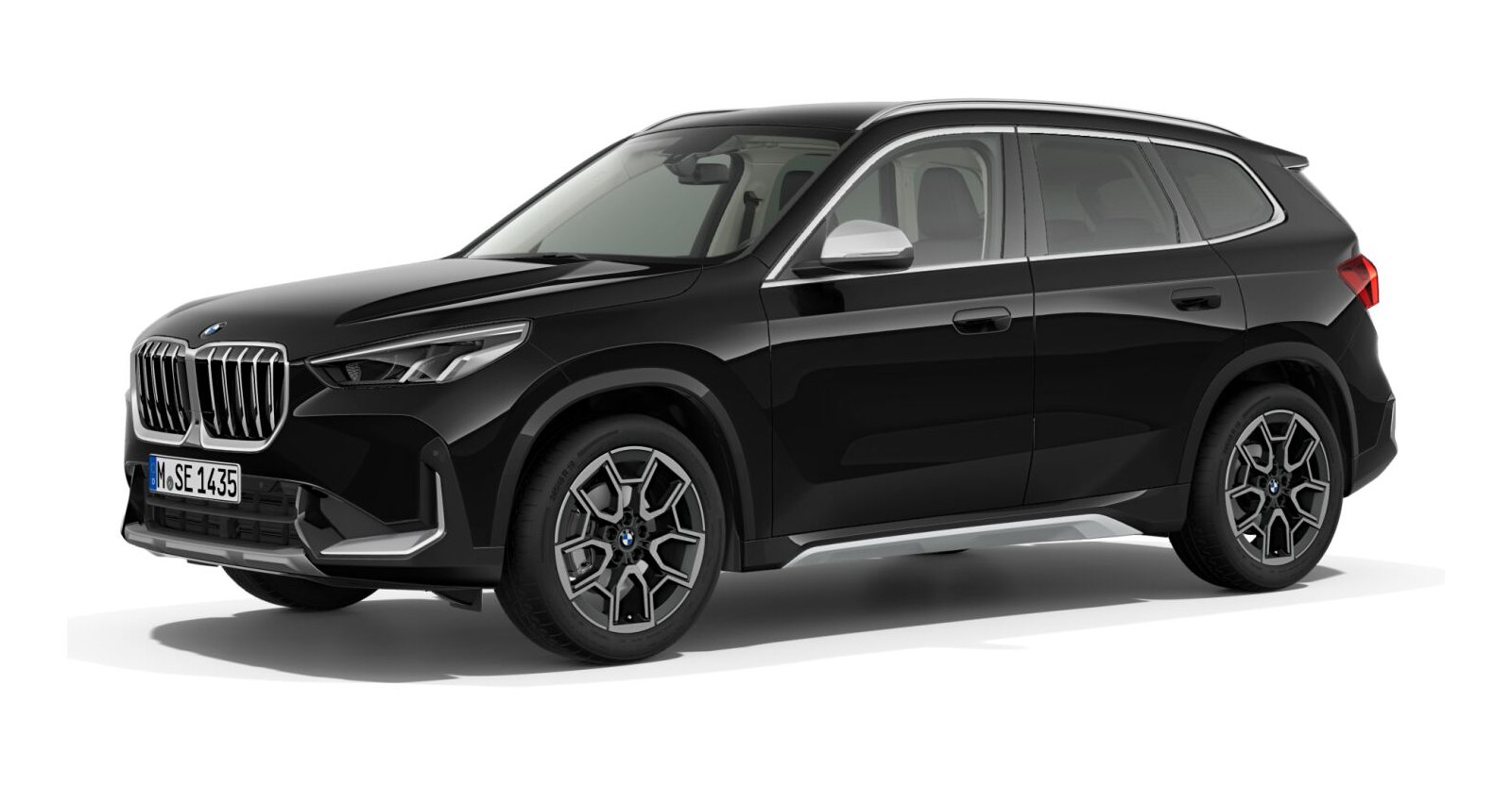 BMW X1 sDrive18d in Schwarz von vorne